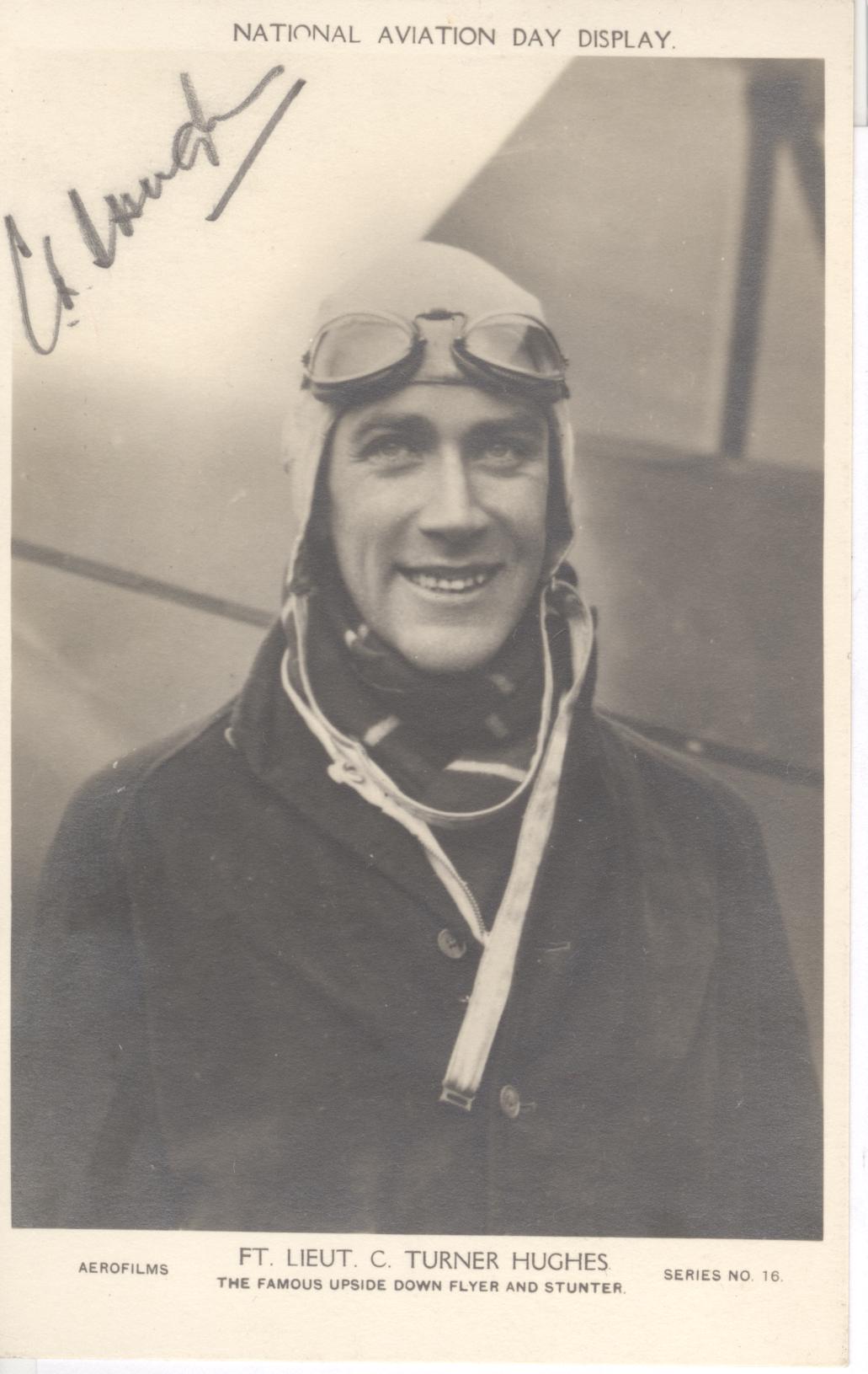 TURNER HUGHES — Postcard photo by Aerofilms signed in pencil | Sophie Dupré Autographs