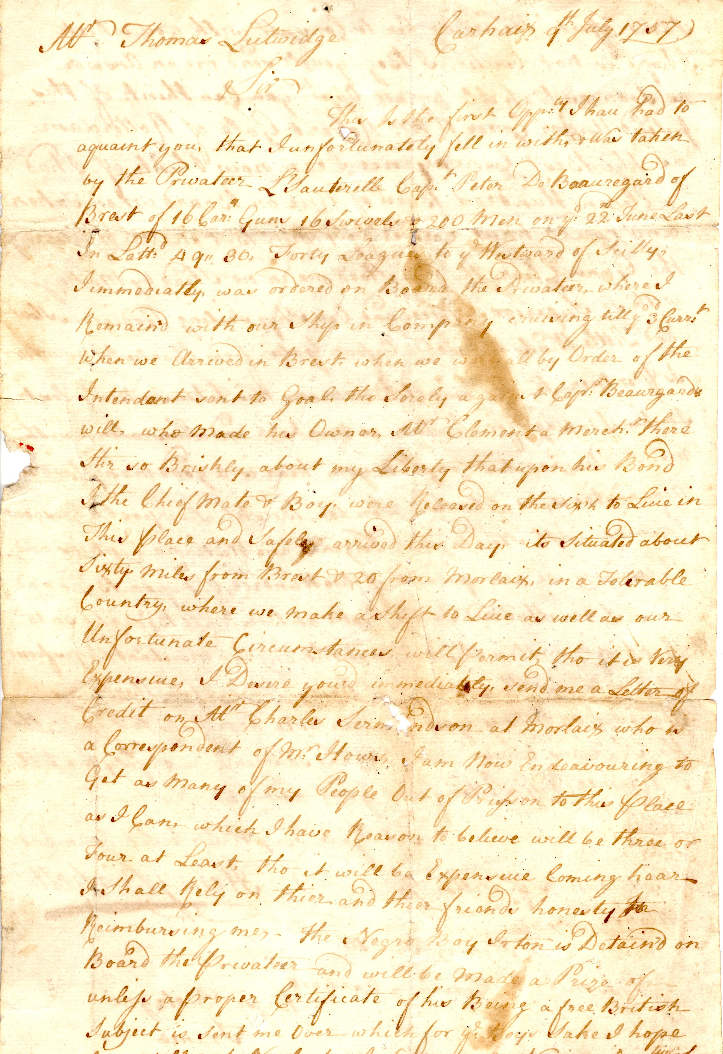 BIRKETT — Autograph Letter signed to Thomas Lutwidge | Sophie Dupré Autographs