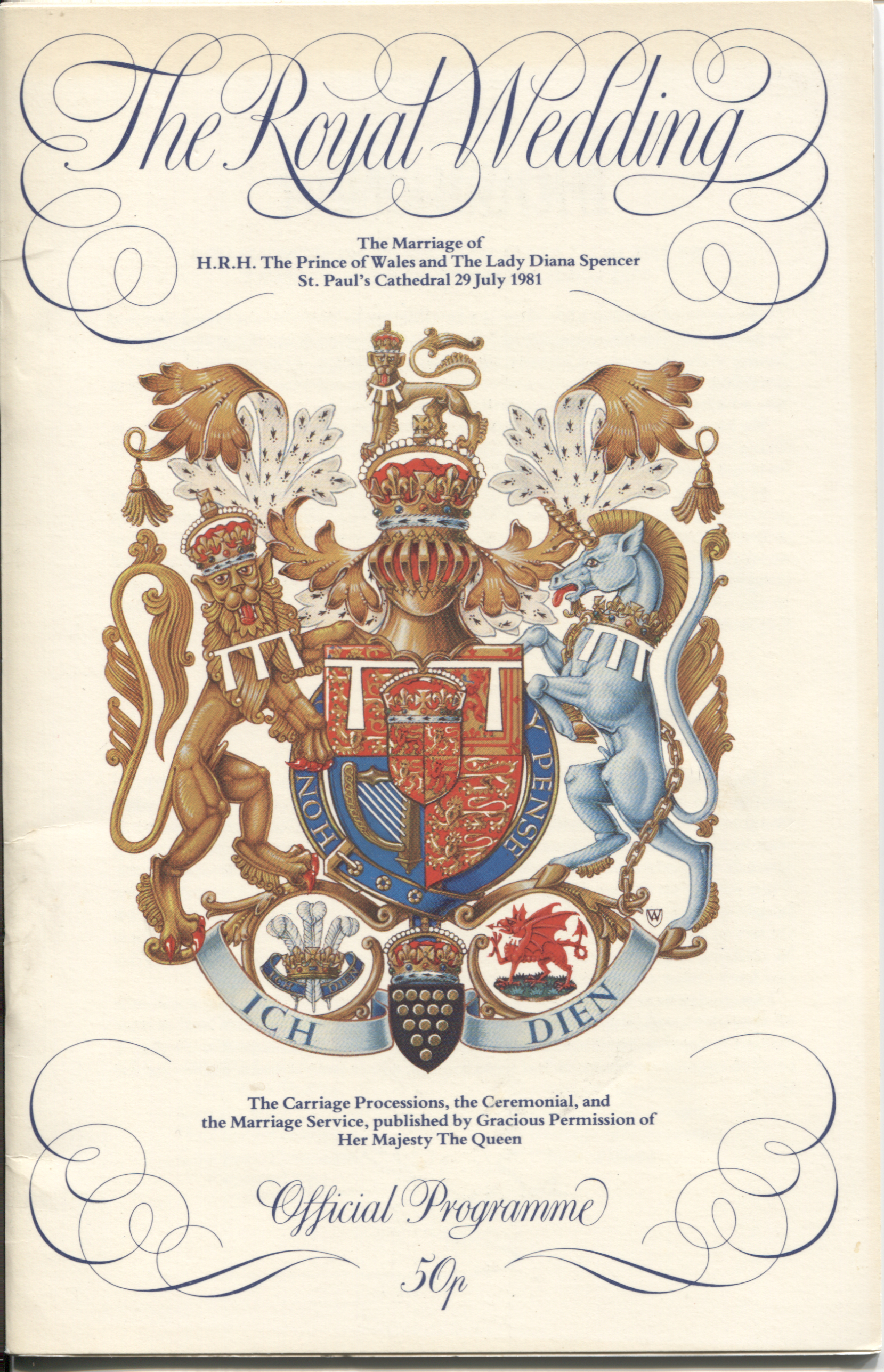 [CHARLES III — Official Souvenir programme for their Marriage Service in Westminster Abbey, | Sophie Dupré Autographs