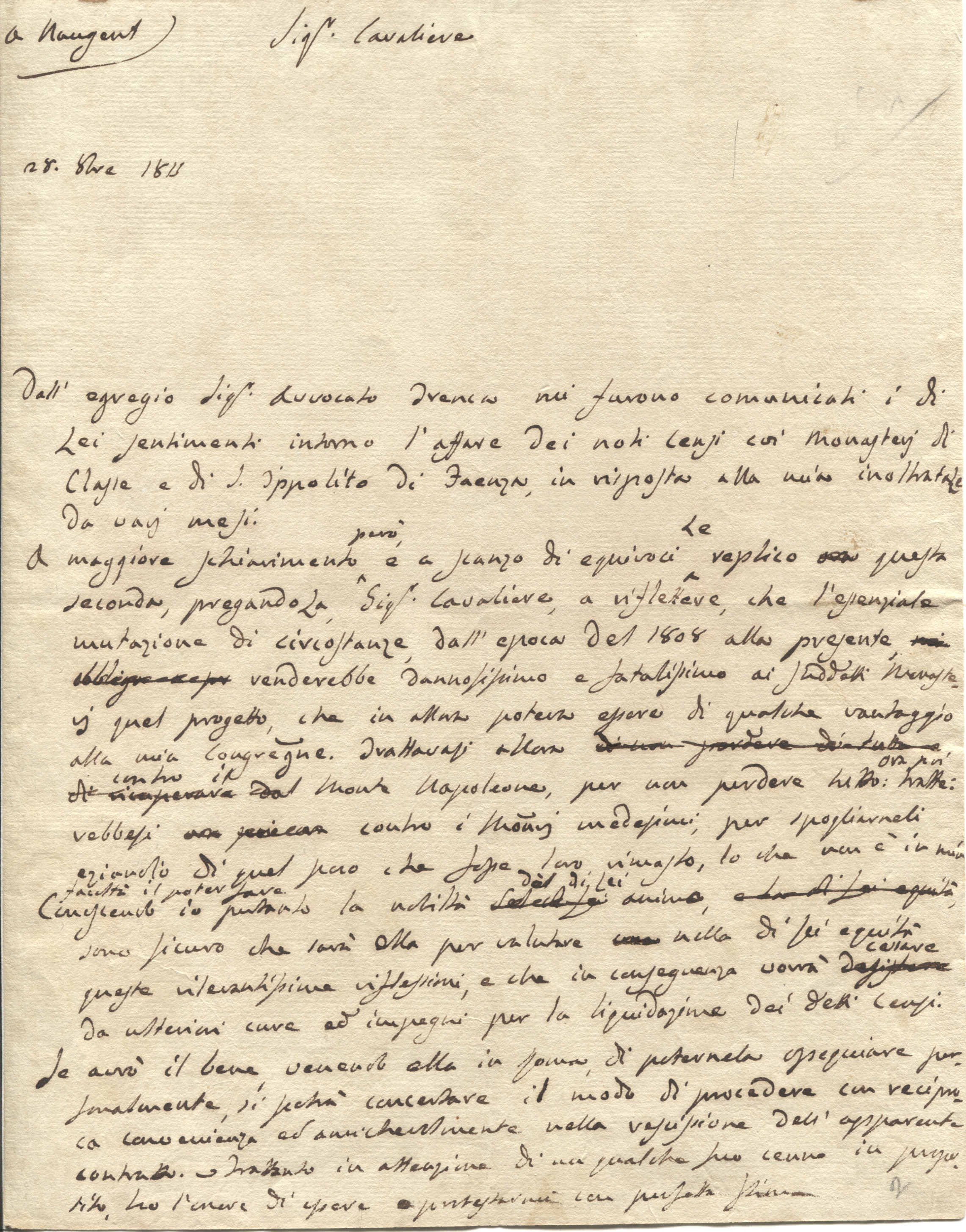GREGORY XVI — Autograph Letter, not signed, in Italian, with transcription and translation | Sophie Dupré Autographs