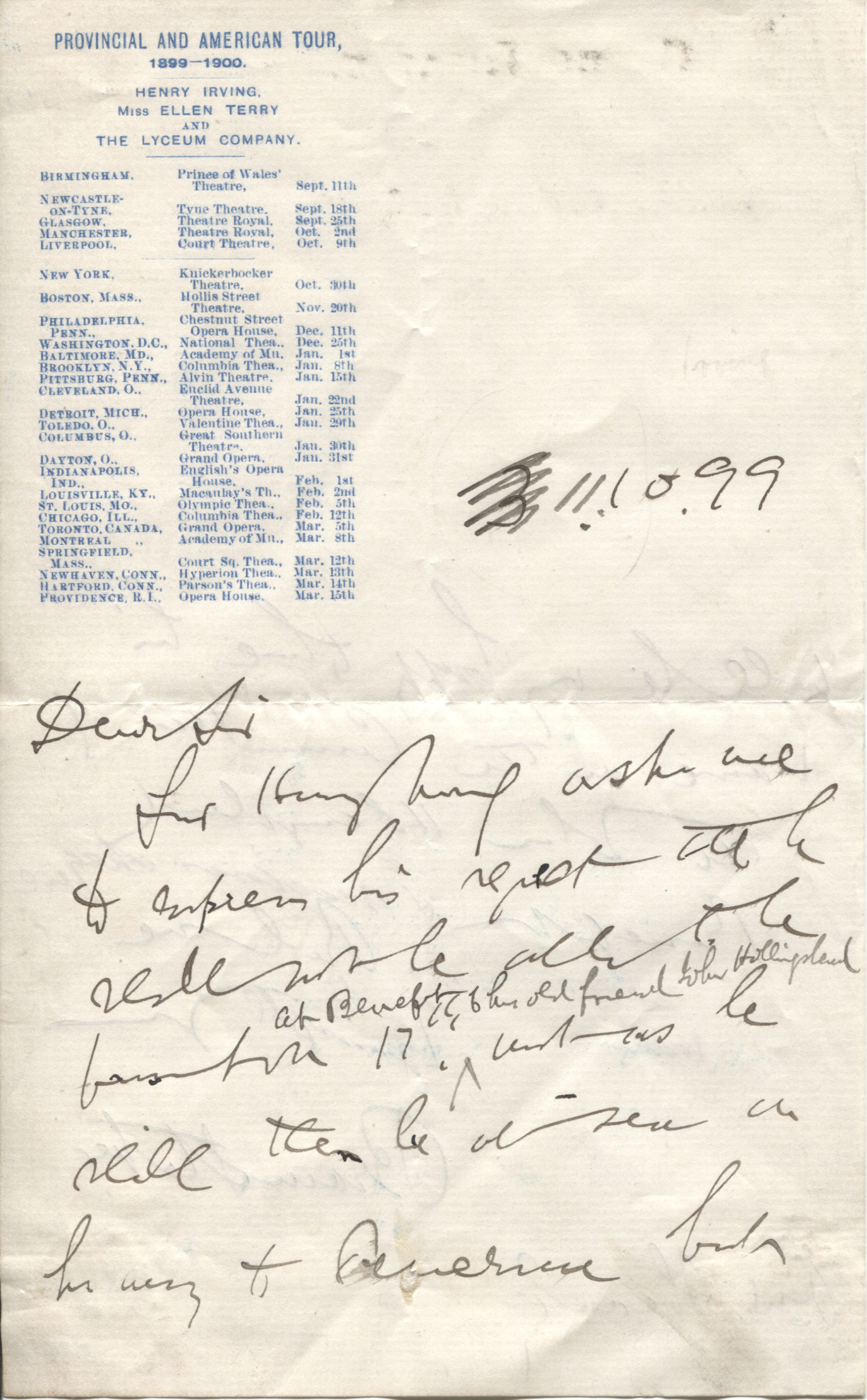 STOKER — Fine Autograph Letter Signed to an illegible correspondent | Sophie Dupré Autographs