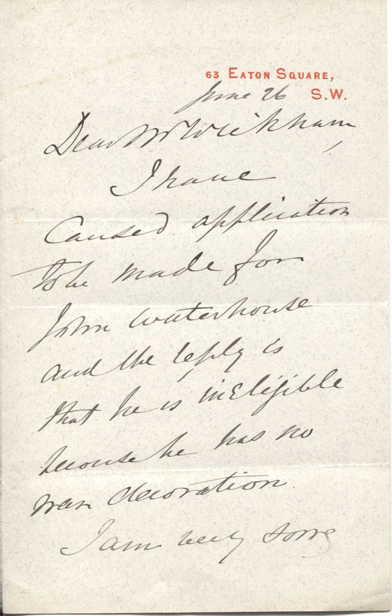 NAPIER OF MAGDALA — Autograph Letter signed Napier of Magdala to Mr Wickham | Sophie Dupré Autographs