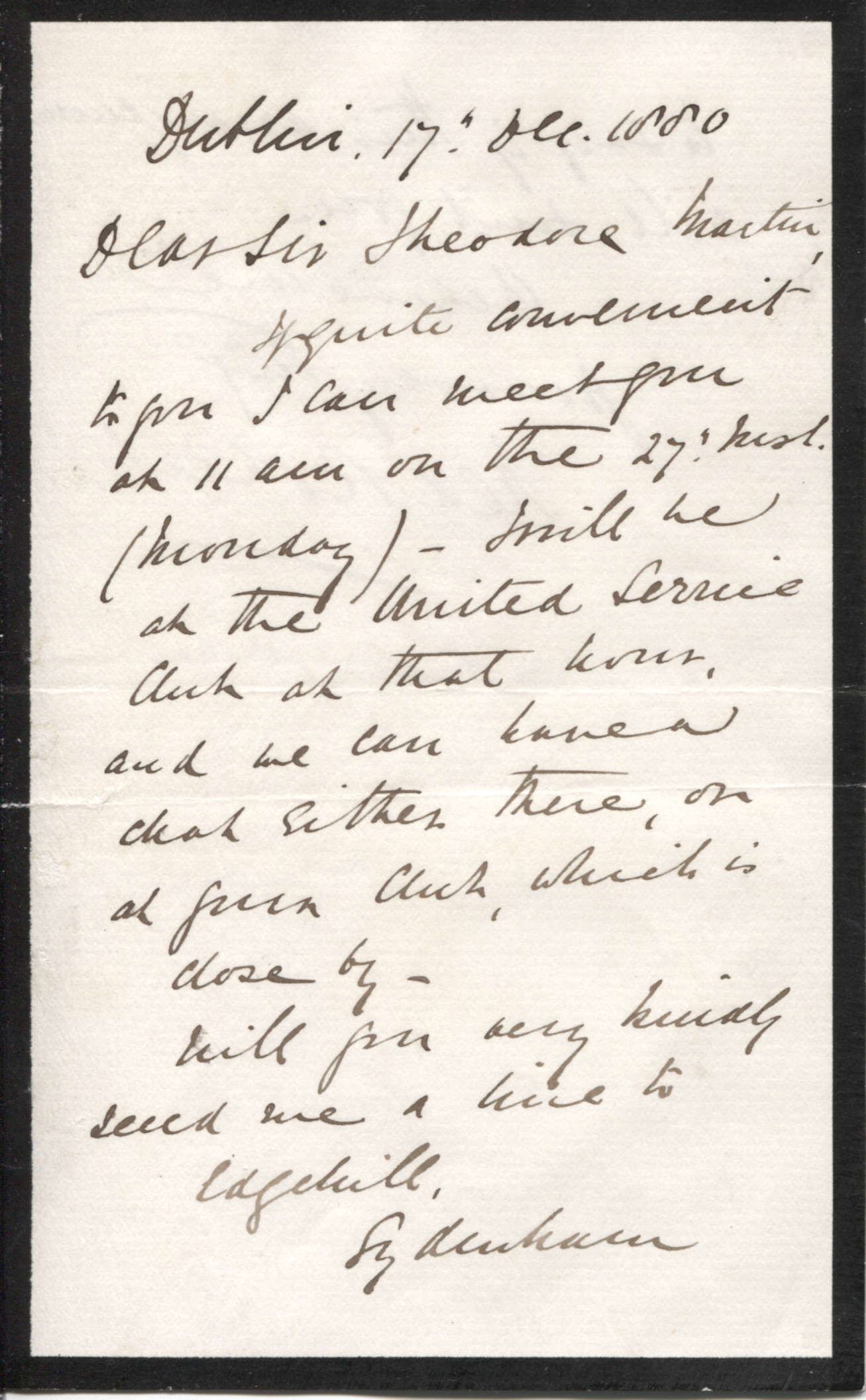 ROBERTS — Fine Autograph Letter Signed to Sir Theodore MARTIN | Sophie Dupré Autographs