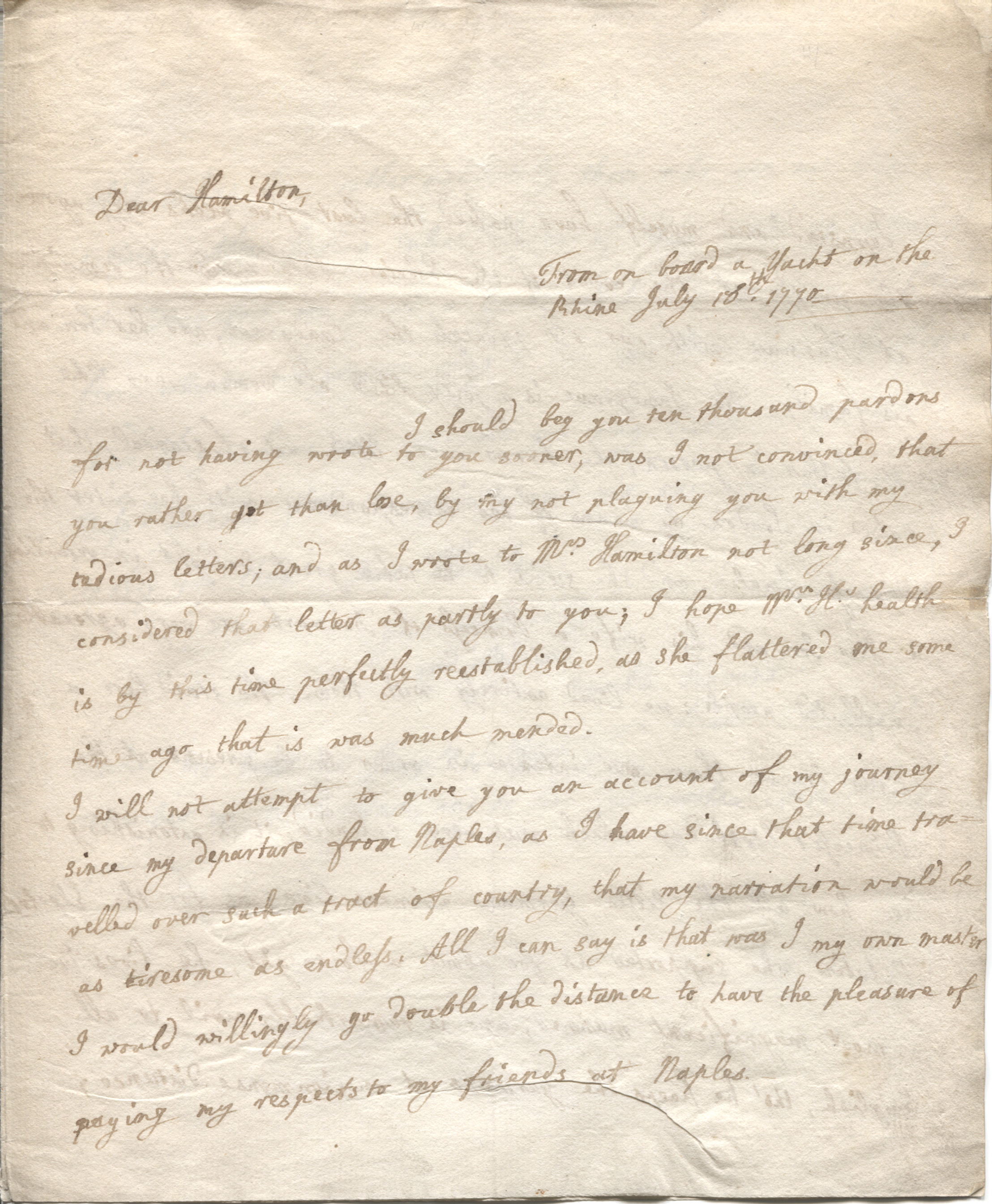 BRAND — Fine Autograph Letter Signed to Sir William HAMILTON | Sophie Dupré Autographs