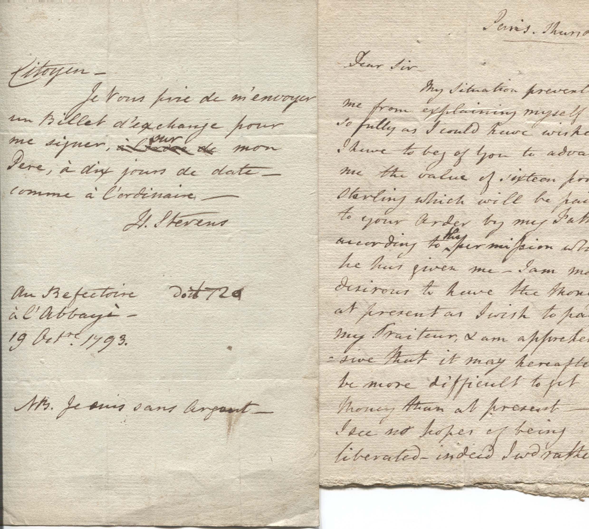 STEVENS — Autograph Letter Signed to an unnamed correspondent | Sophie Dupré Autographs