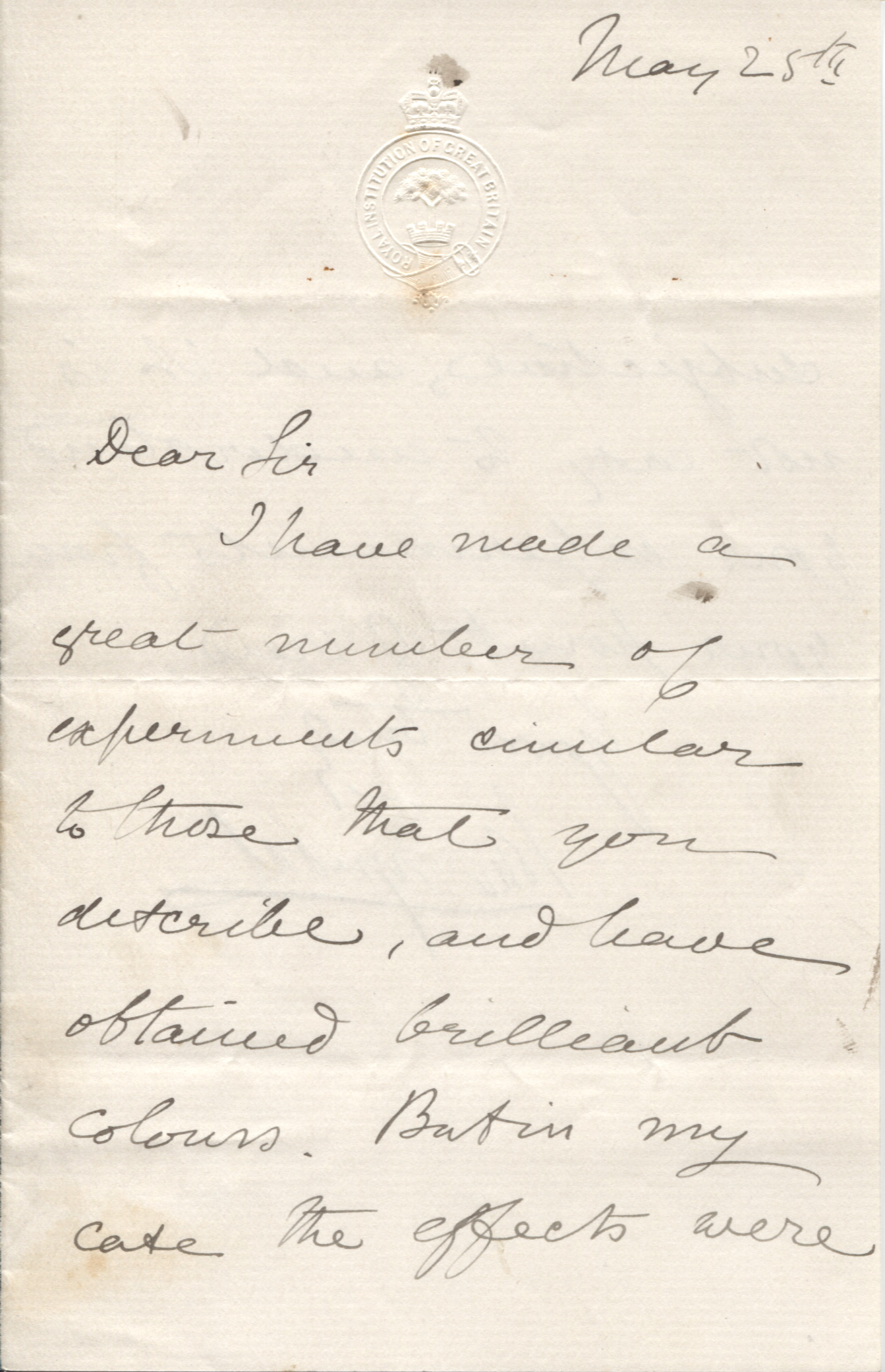 TYNDALL — Autograph Letter Signed to an unnamed correspondent | Sophie Dupré Autographs