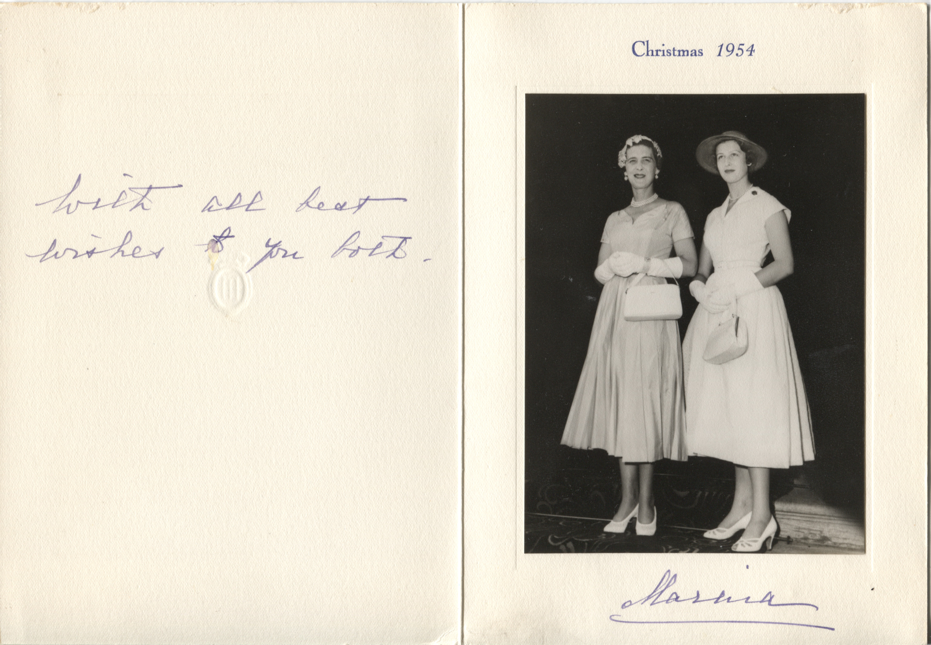 MARINA — Christmas Card with original Photo signed on the mount | Sophie Dupré Autographs