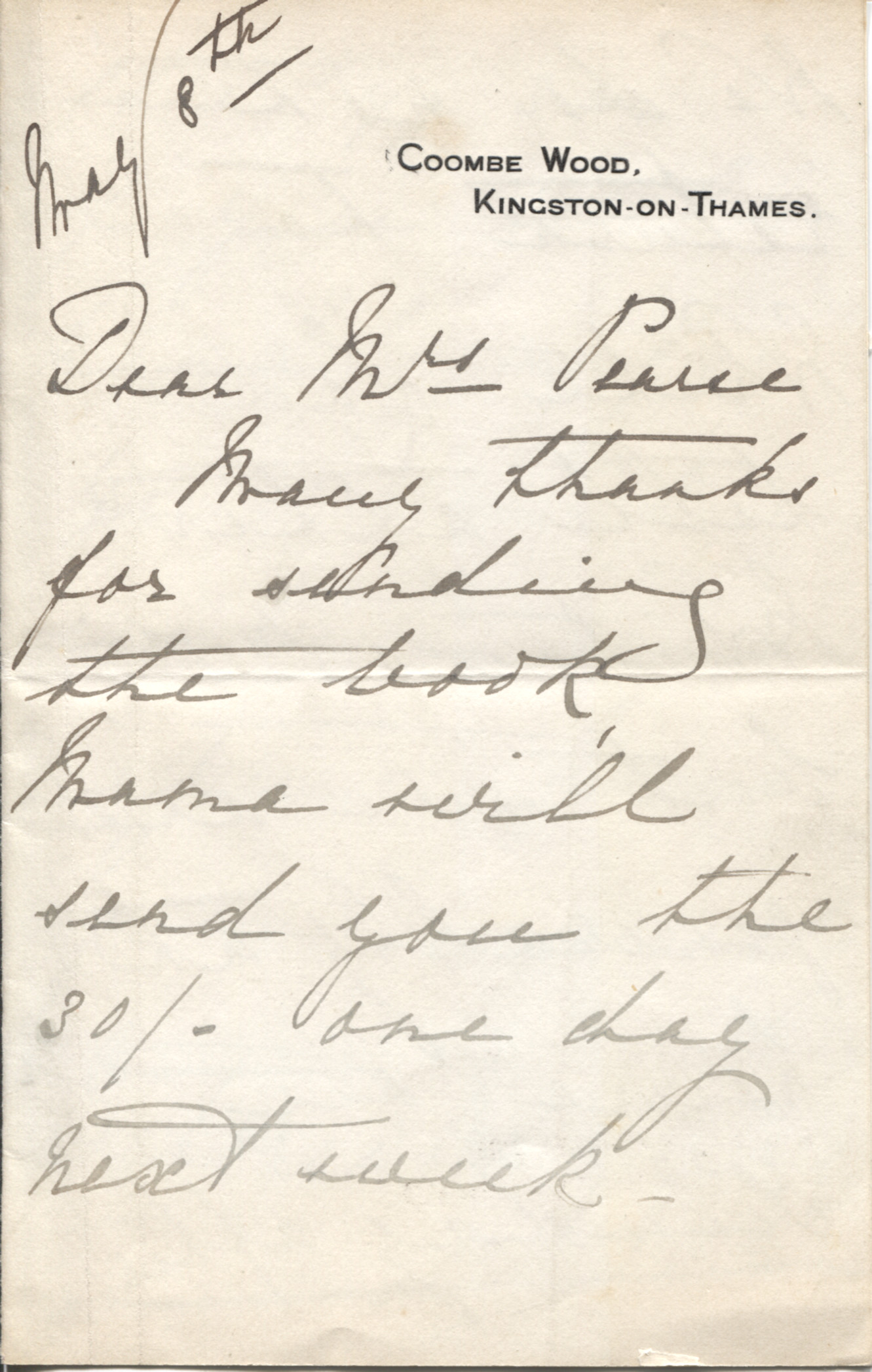 MARY — Autograph letter signed 'Victoria Mary of Teck' to Mrs Pearce | Sophie Dupré Autographs