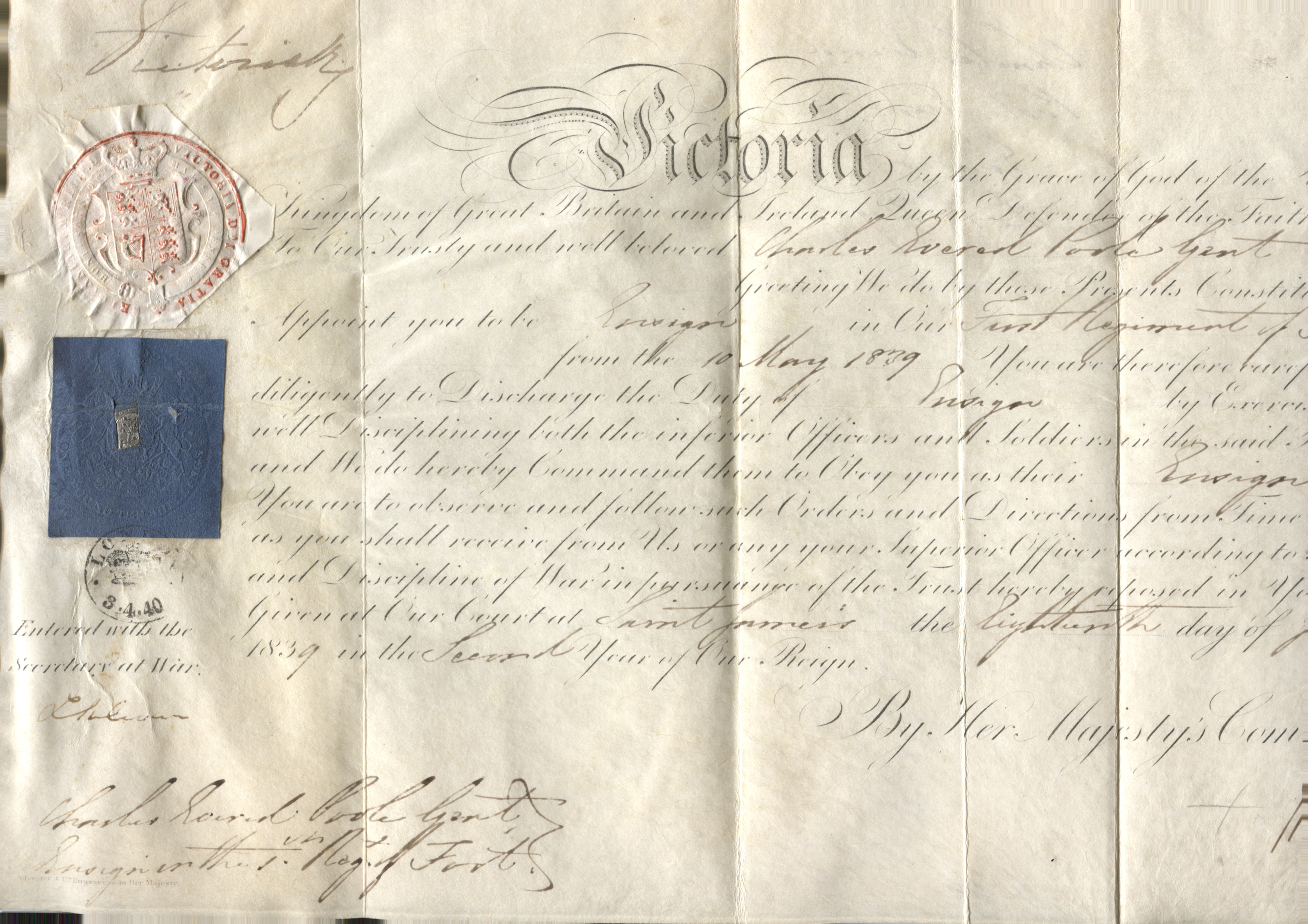 VICTORIA — Fine Early Document signed, addressed to Charles Evered Poole Gent | Sophie Dupré Autographs