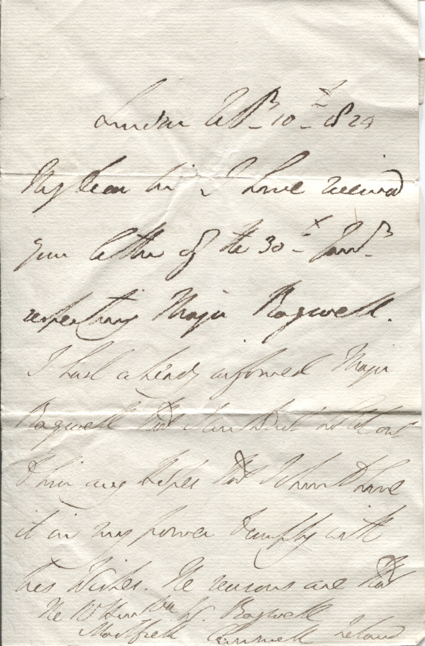 WELLINGTON — Incomplete Autograph Letter with the last page and signature removed to the Right Honorable William BAGWELL | Sophie Dupré Autographs