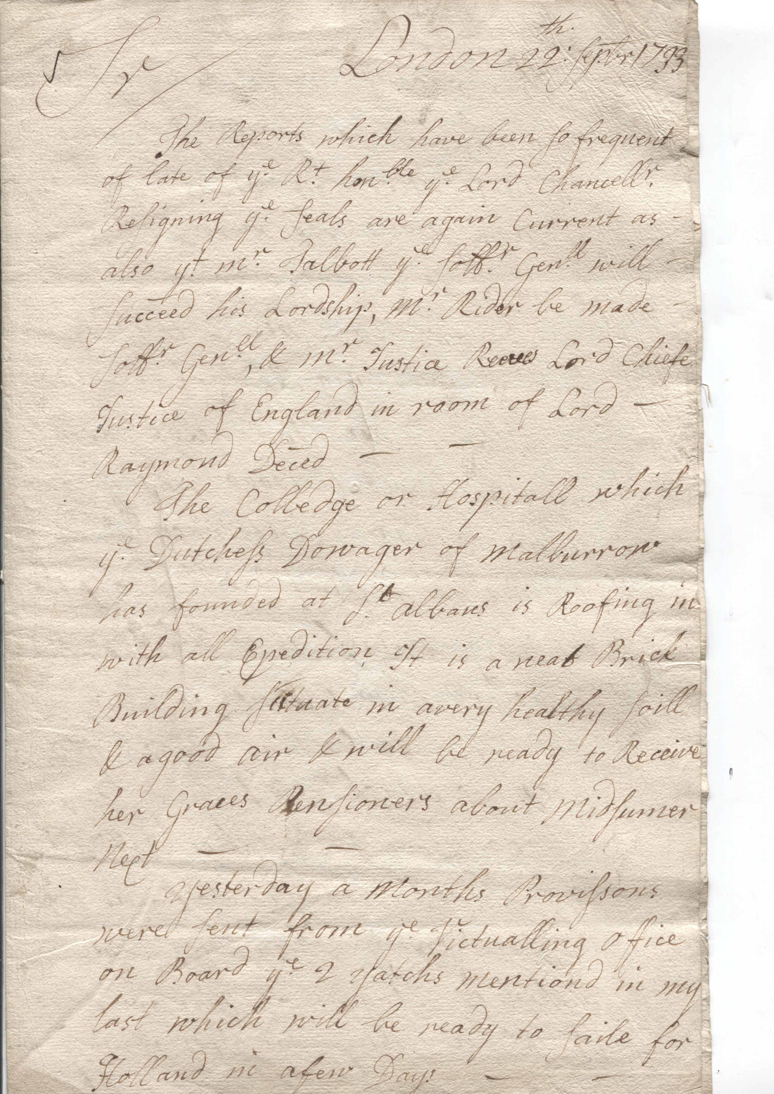 REPORT OF 1733 — Fascinating report written in a sort of pidgin English addressed to Sir, | Sophie Dupré Autographs