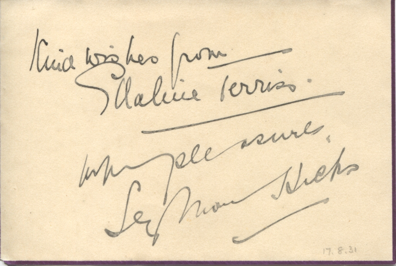 HICKS — Both their signatures with inscriptions | Sophie Dupré Autographs