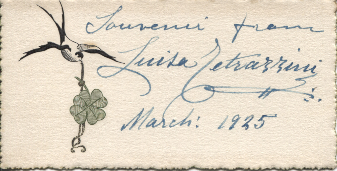 TETRAZZINI — Fine Signature and Souvenir from | Sophie Dupré Autographs