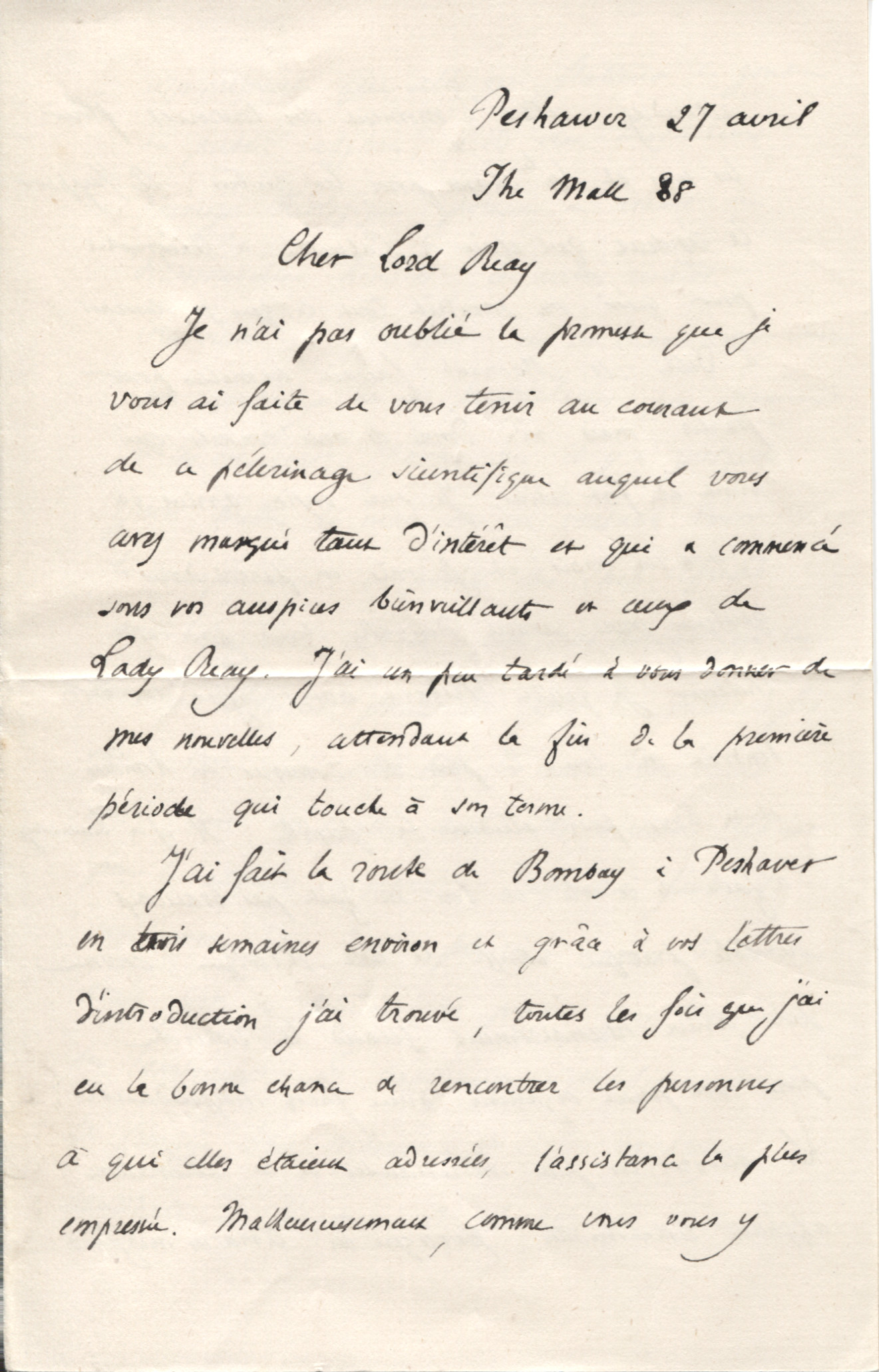 DARMESTETER — Important Long Autograph Letter Signed to Lord REAY | Sophie Dupré Autographs