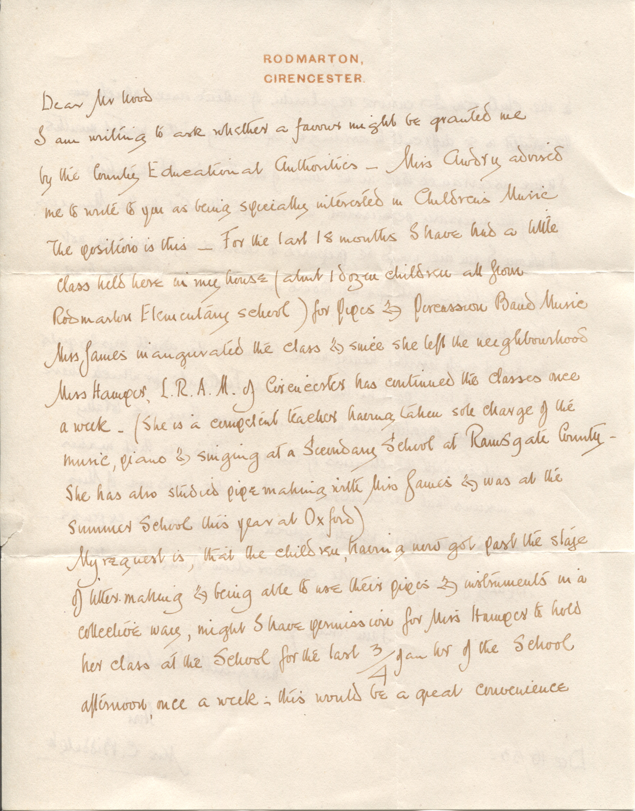 BIDDULPH — Autograph Letter signed to Mrs Wood | Sophie Dupré Autographs