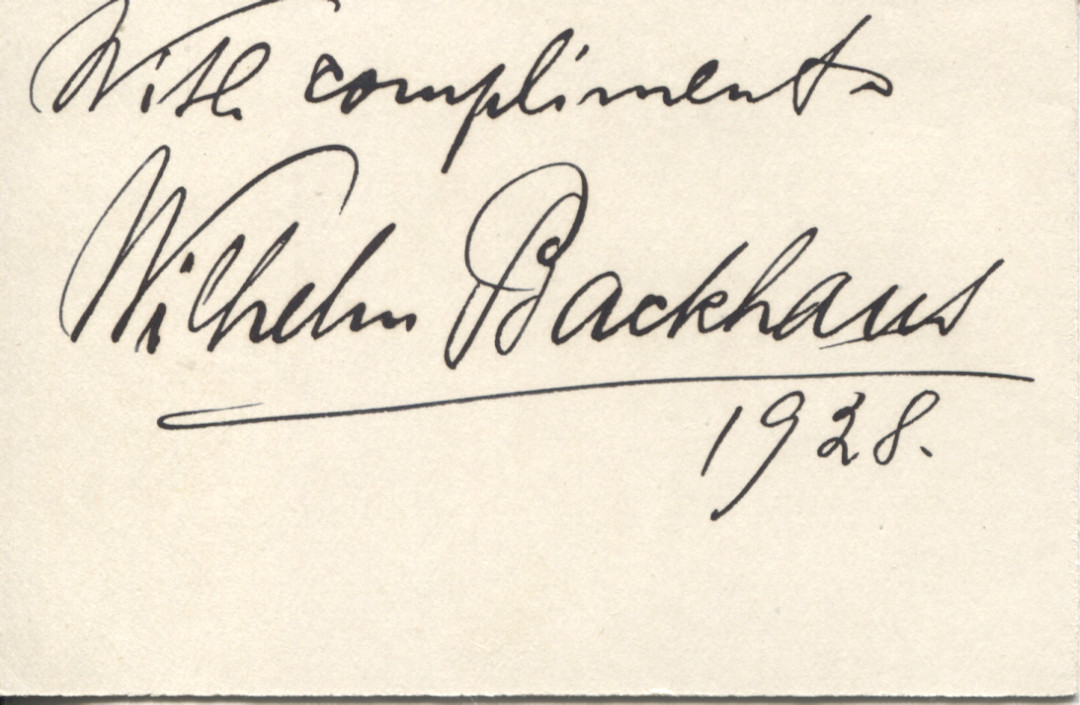 BACKHAUS — Fine Signature and inscription, | Sophie Dupré Autographs