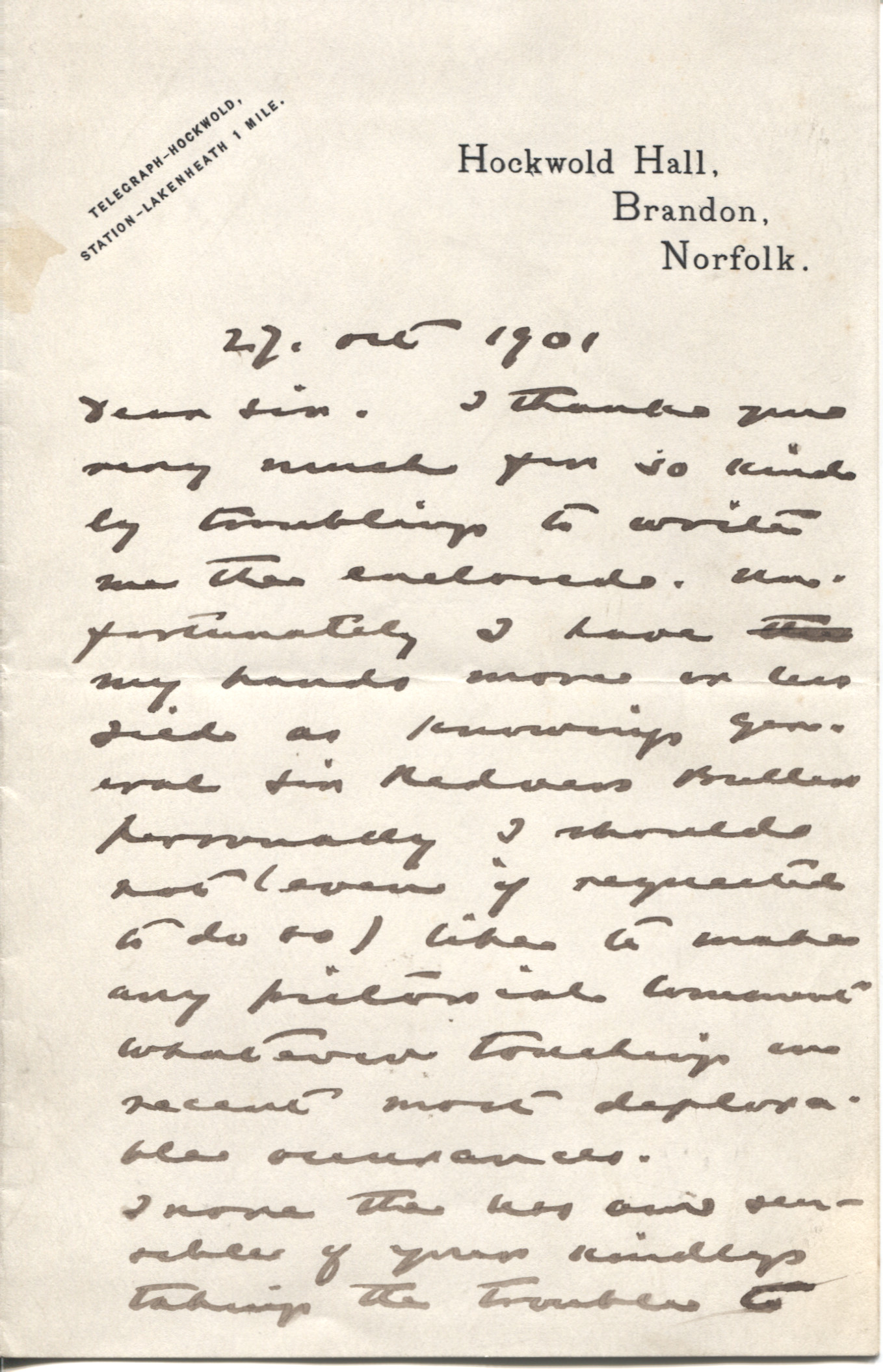 SAMBOURNE — Autograph Letter Signed 'Linley Sambourne' to an unnamed correspondent | Sophie Dupré Autographs