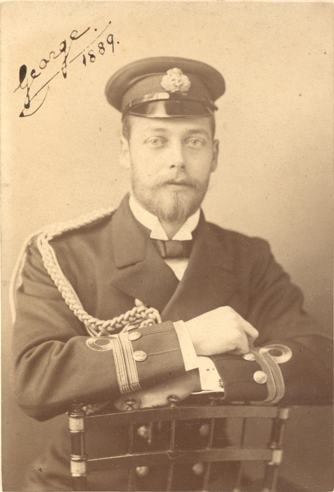 GEORGE V — Delightful albumen cabinet photo by W & D Downey signed and dated, | Sophie Dupré Autographs