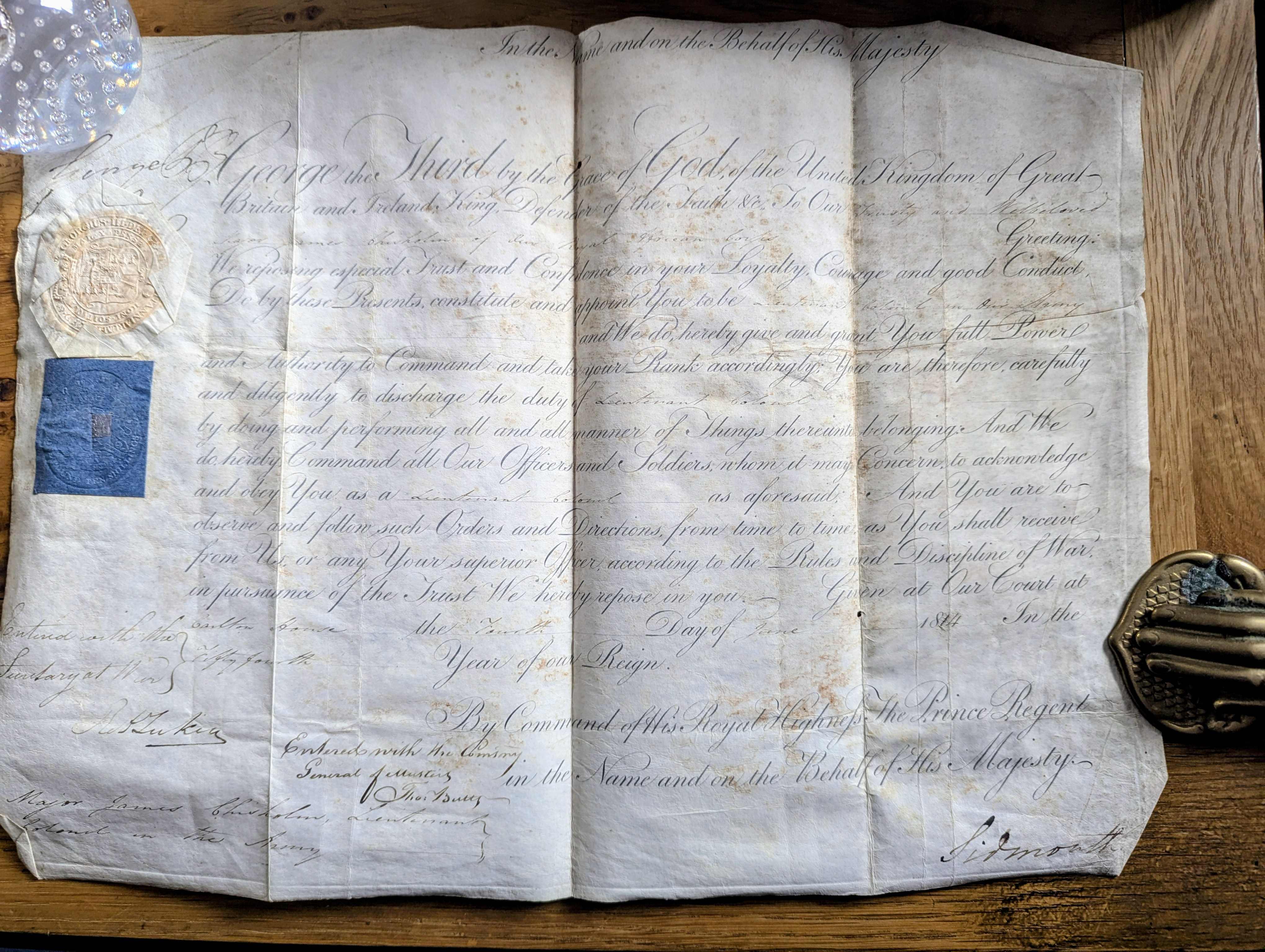 GEORGE IV — Fine Document signed as Prince Regent, | Sophie Dupré Autographs