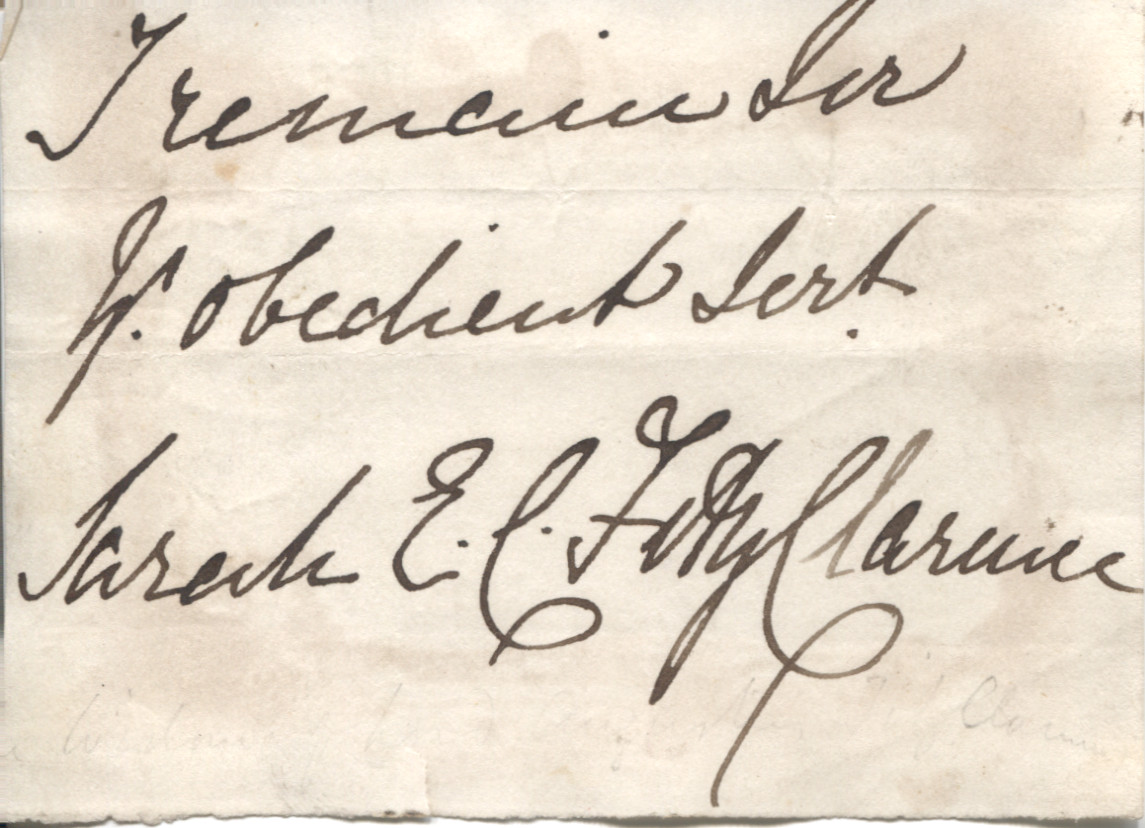 FITZCLARENCE — Signature and end of an Autograph Letter Signed | Sophie Dupré Autographs
