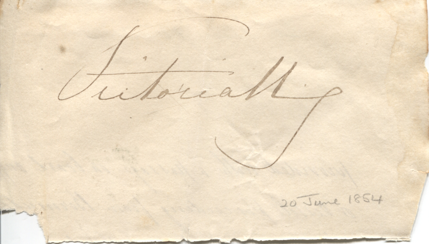 VICTORIA — Fine signature taken from a document, | Sophie Dupré Autographs
