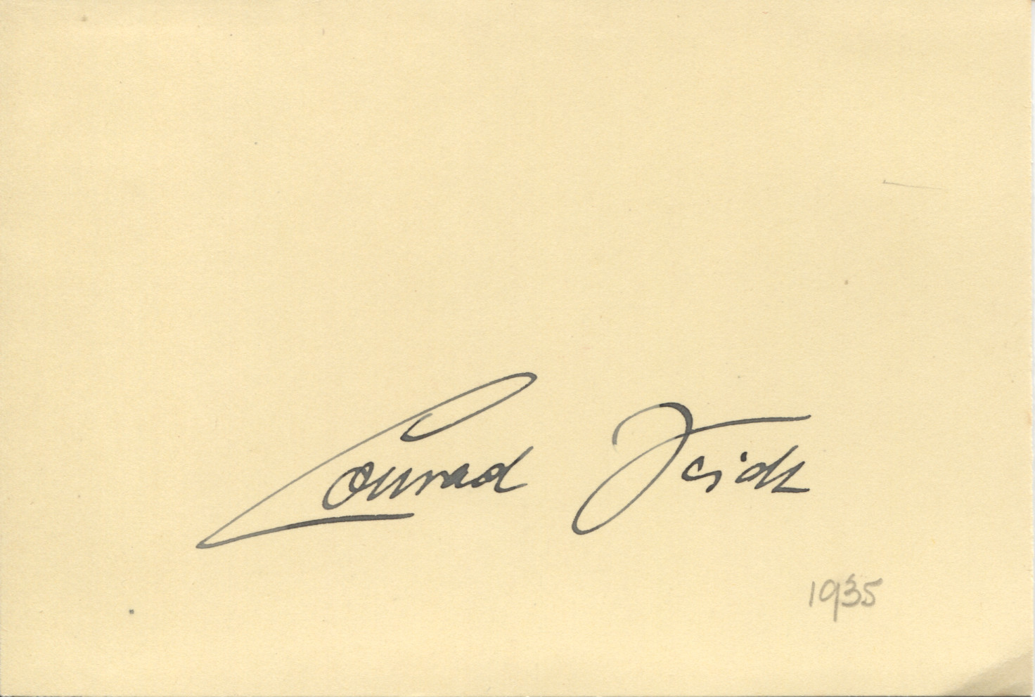 VEIDT — Fine signature on a card | Sophie Dupré Autographs