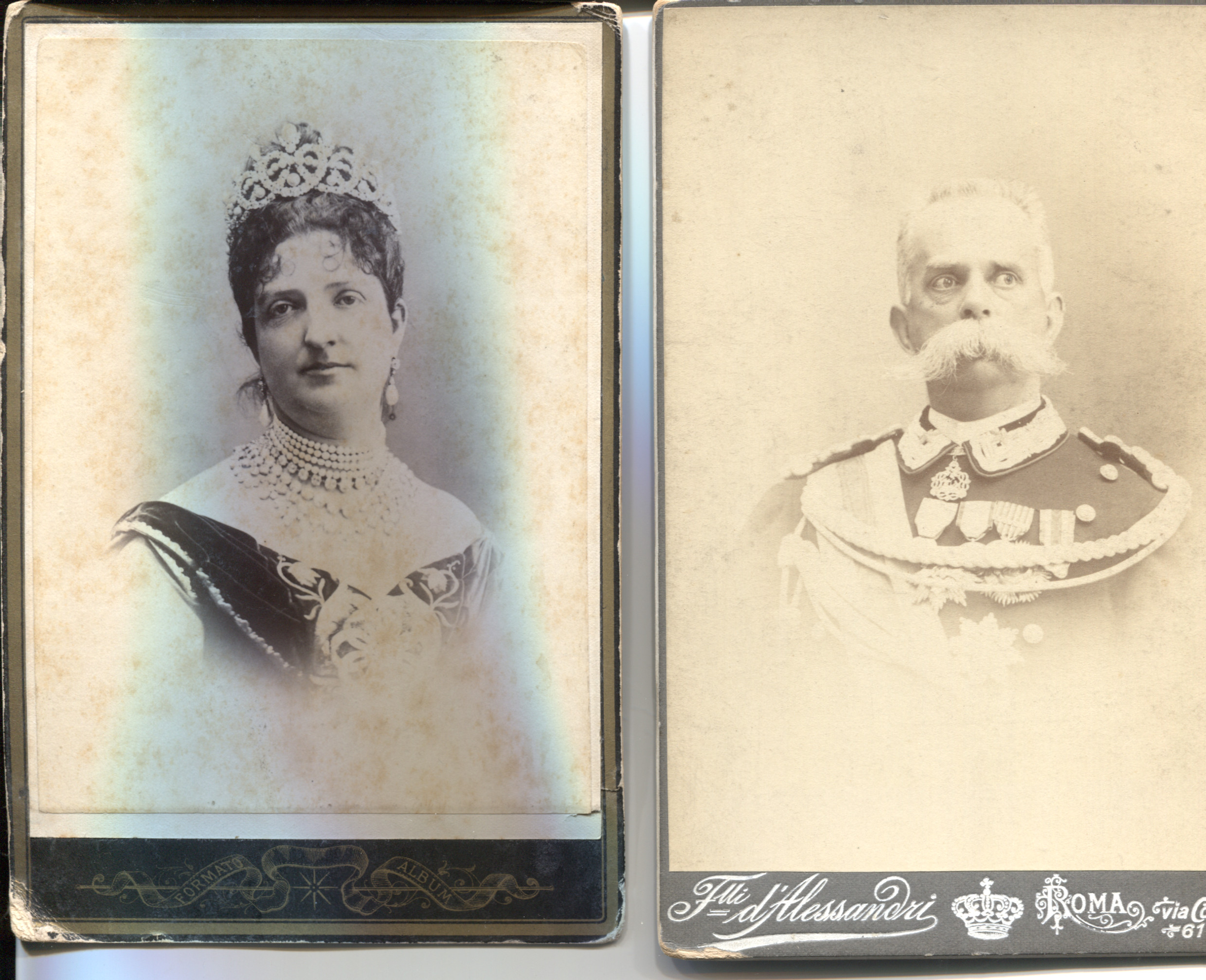[UMBERTO I — Fine pair of unsigned Albumen cabinet photos his by Fill d'Alessandra of Rome | Sophie Dupré Autographs