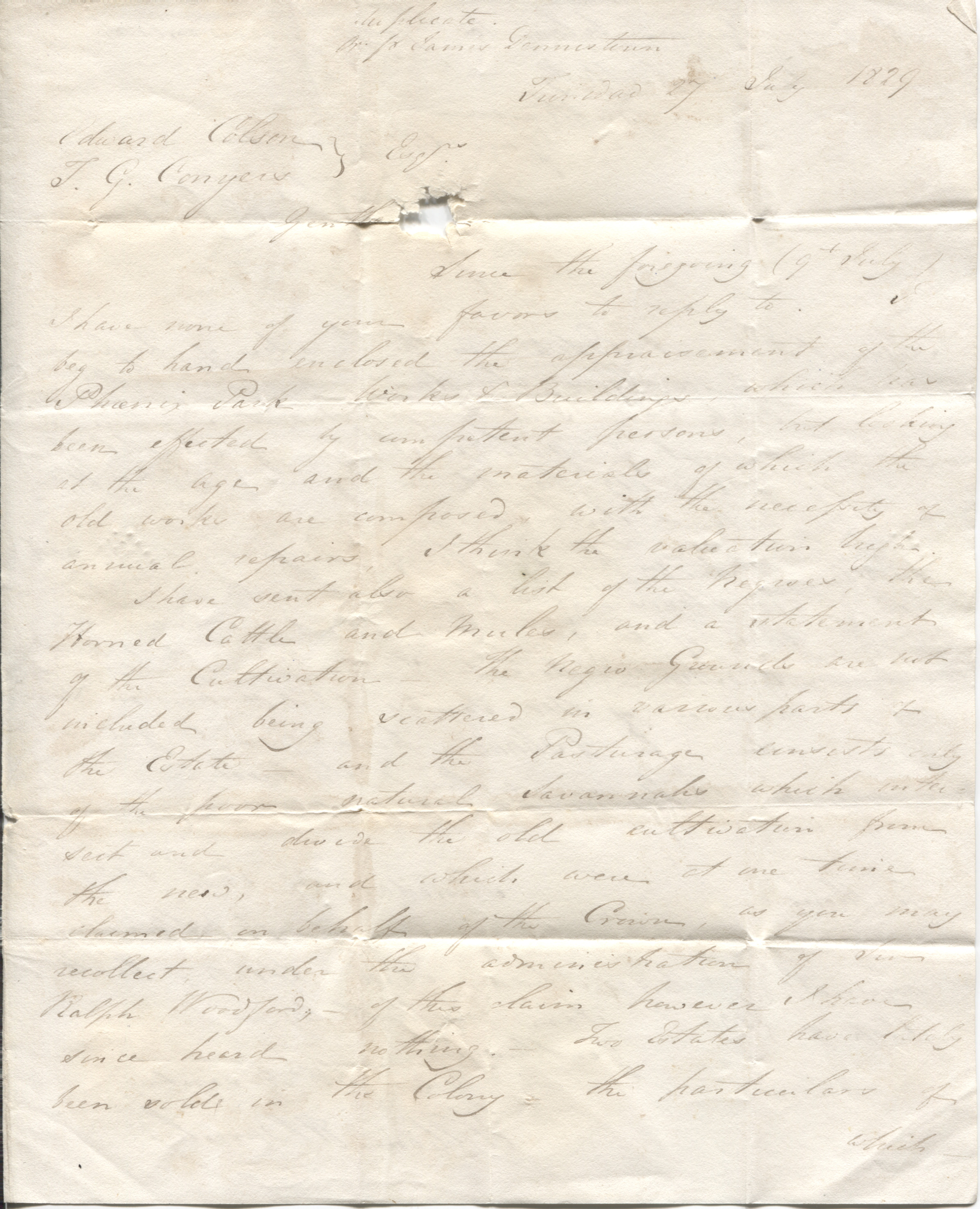 BURNLEY — Fine Autograph Letter Signed to Edward Colson and T. G. Conyers headed Duplicate for James Dennestoun | Sophie Dupré Autographs