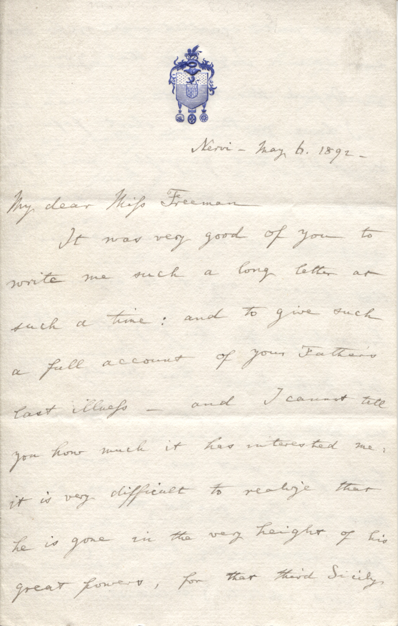MARKHAM — Autograph Letter Signed to Miss Freeman, daughter of Edward A. FREEMAN | Sophie Dupré Autographs