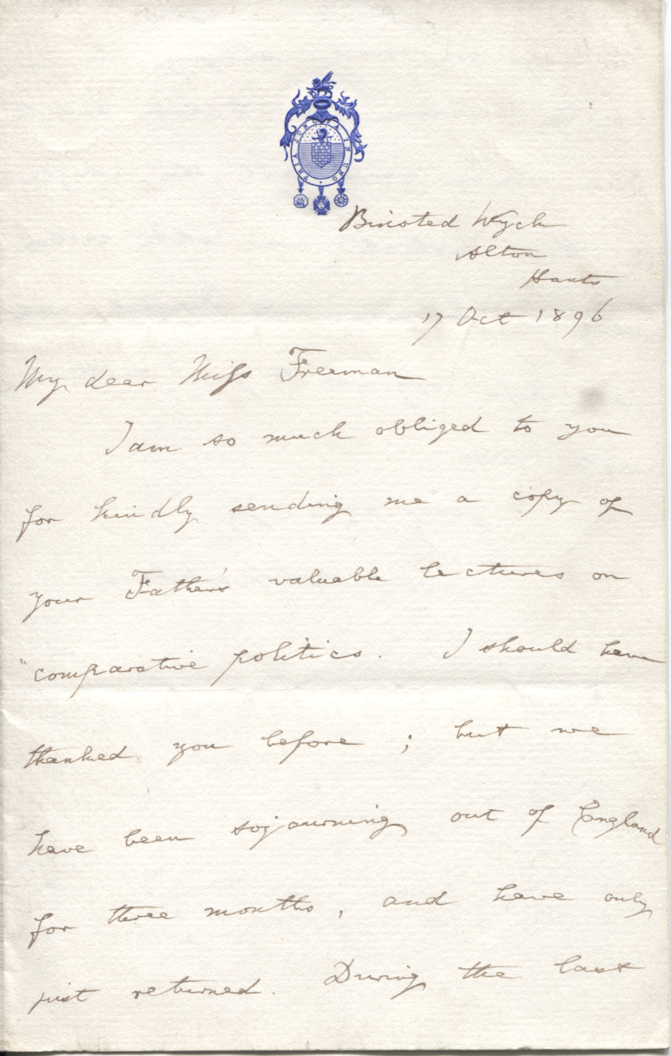 MARKHAM — Autograph Letter Signed to Miss Freeman, daughter of Edward A. FREEMAN | Sophie Dupré Autographs