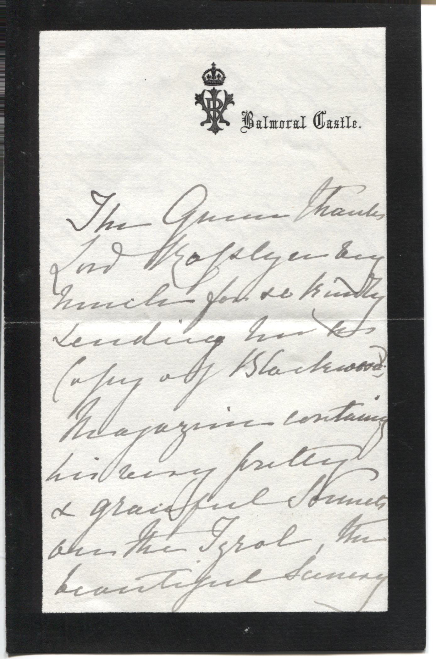 VICTORIA — Autograph formal letter to Lord Rosslyn, | Sophie Dupré Autographs