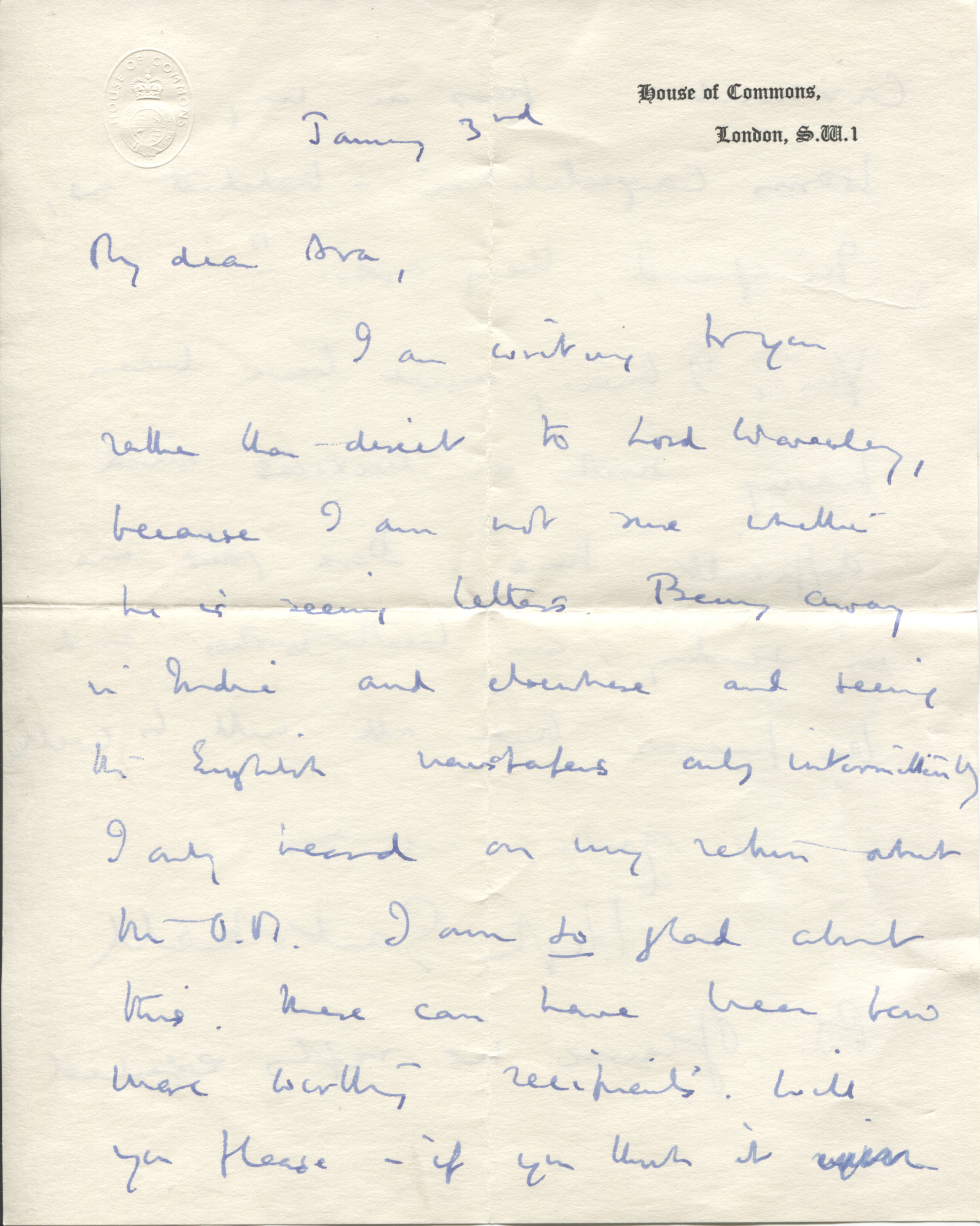GAITSKELL — Fine Autograph Letter Signed to My dear Ava, LADY WAVERLEY | Sophie Dupré Autographs