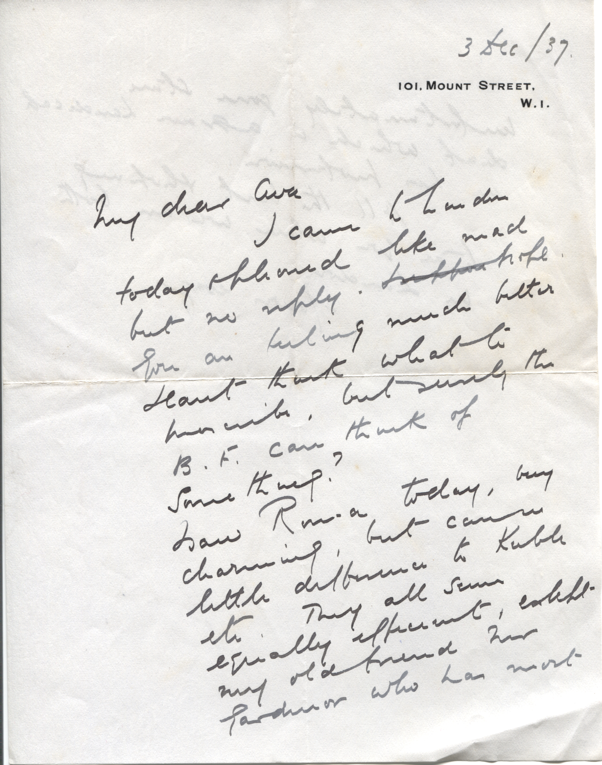 ANDERSON — Fine Autograph Letter Signed 'J' to his wife My dear Ava, LADY WAVERLEY | Sophie Dupré Autographs