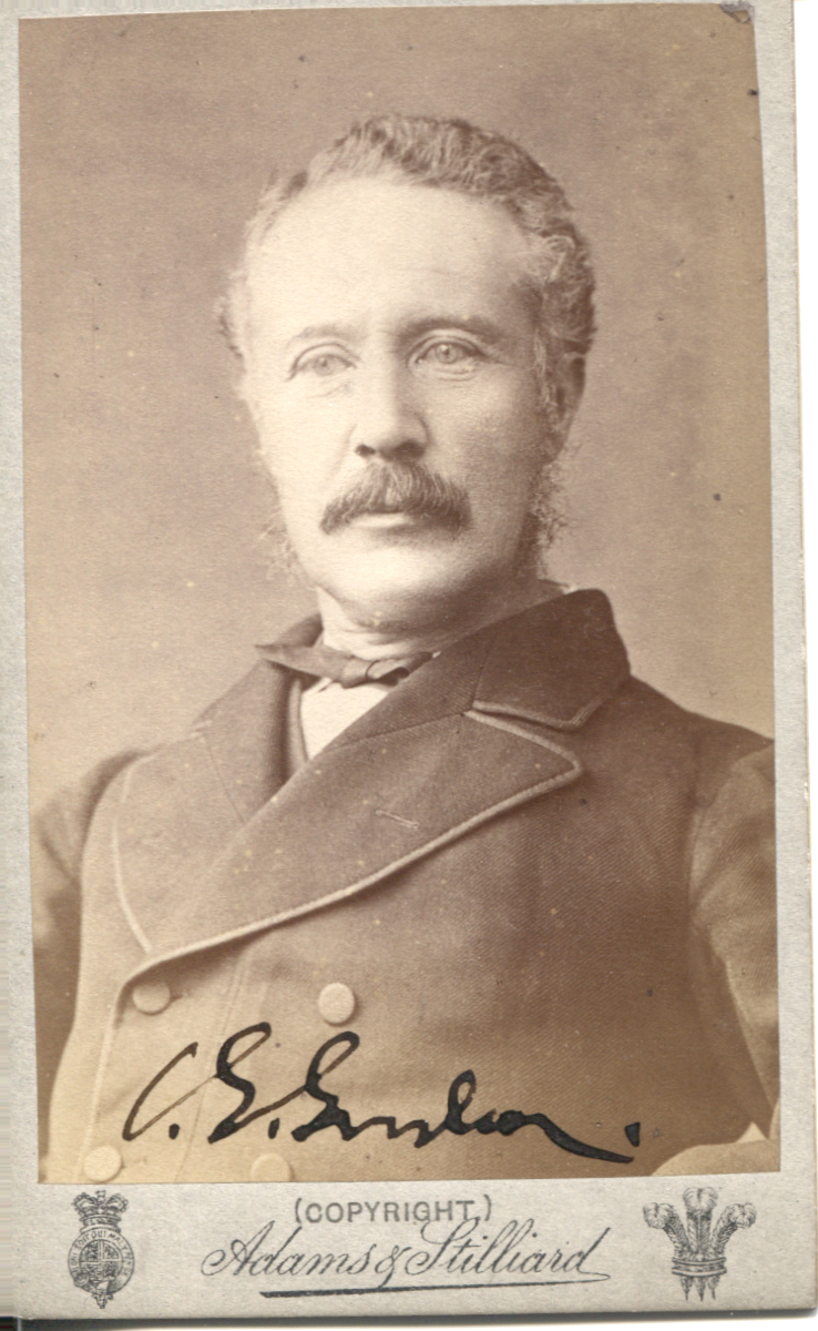 GORDON — Excellent carte-de-visite photograph by Adams & Stilliard, signed, | Sophie Dupré Autographs