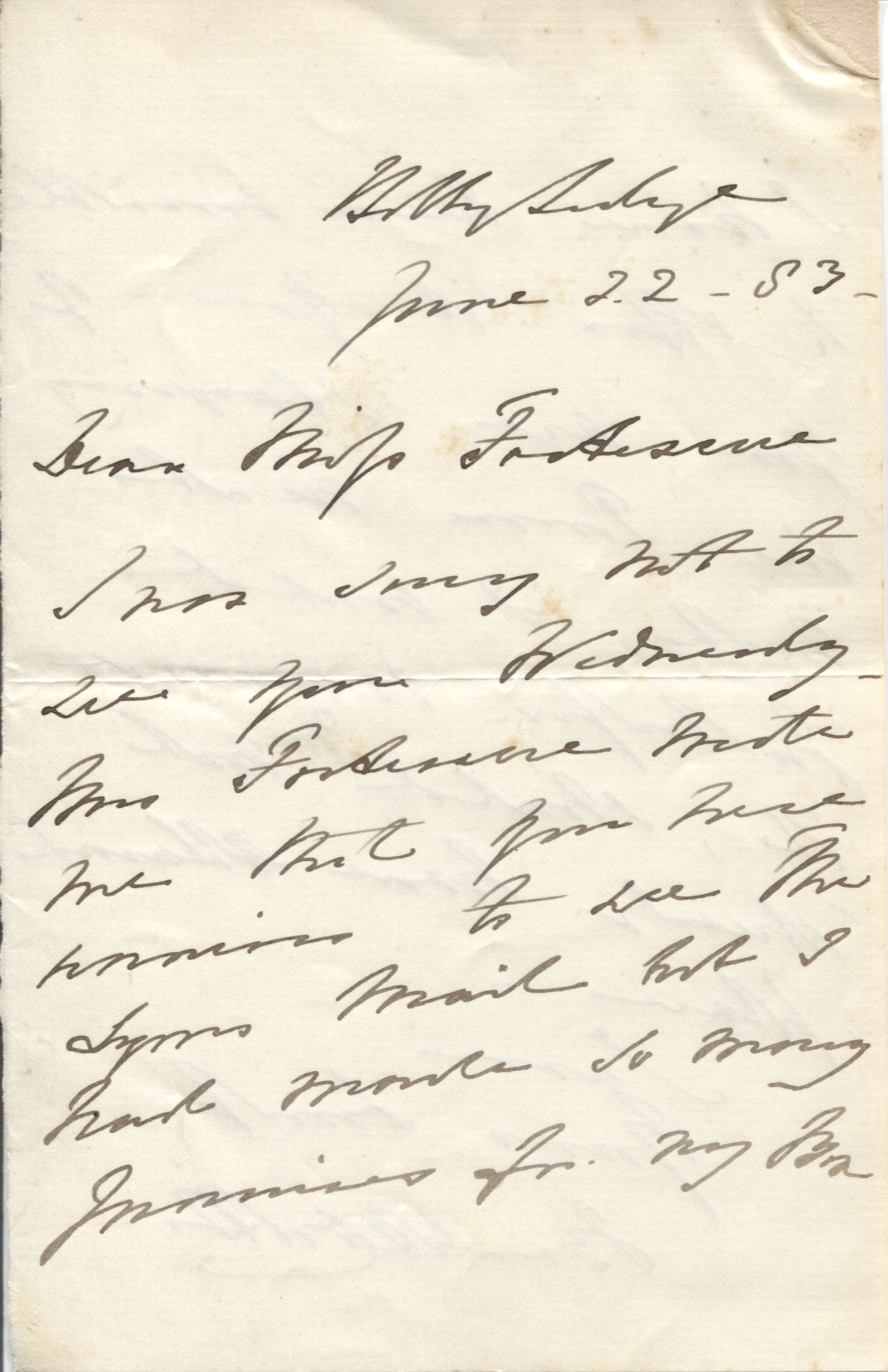 BURDETT COUTTS — Autograph Letter Signed to Miss Fortescue | Sophie Dupré Autographs