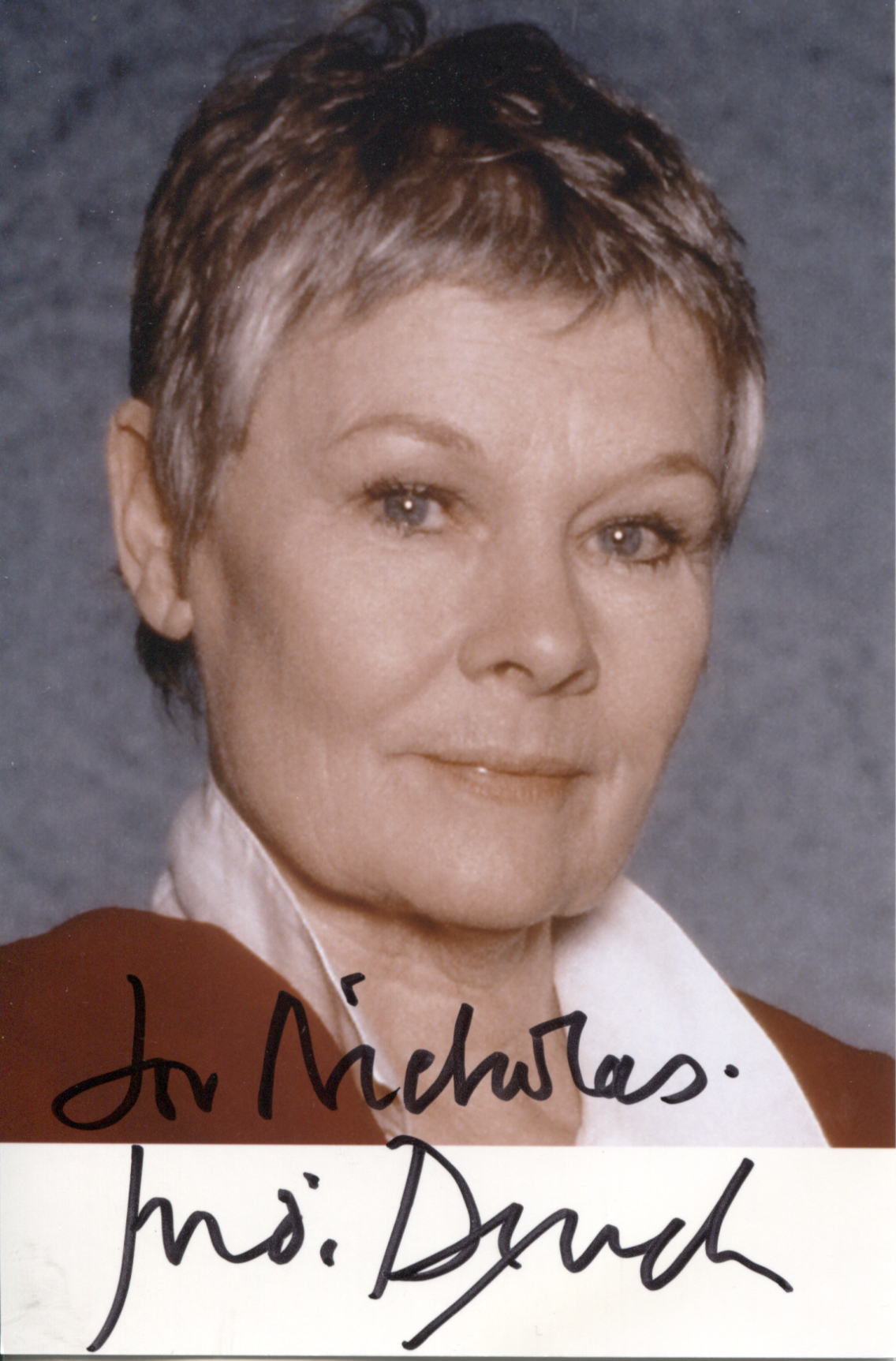 DENCH — Fine Coloured original Photograph Signed and inscribed | Sophie Dupré Autographs