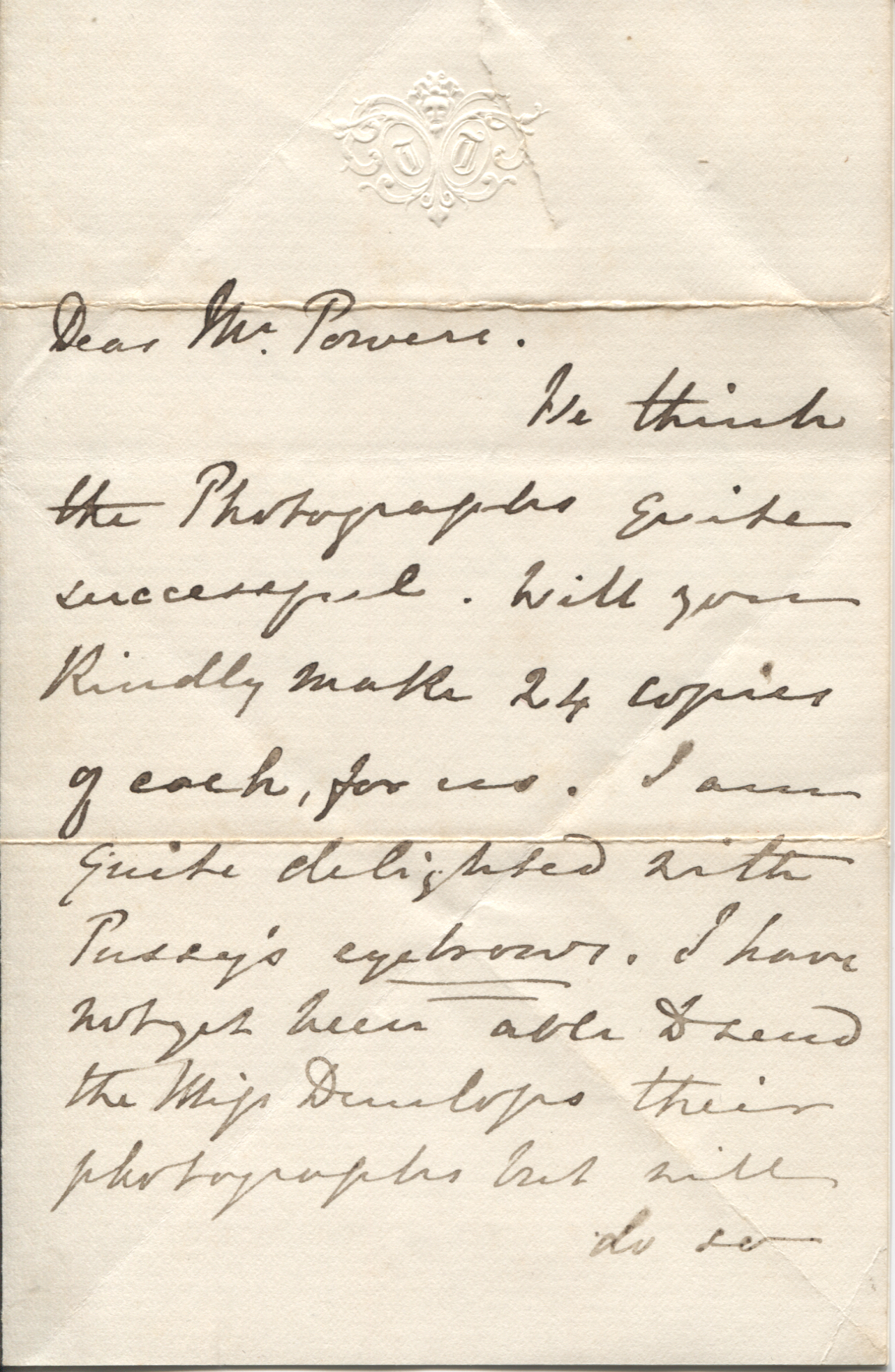 TROLLOPE — Autograph Letter Signed to Mr Powers | Sophie Dupré Autographs