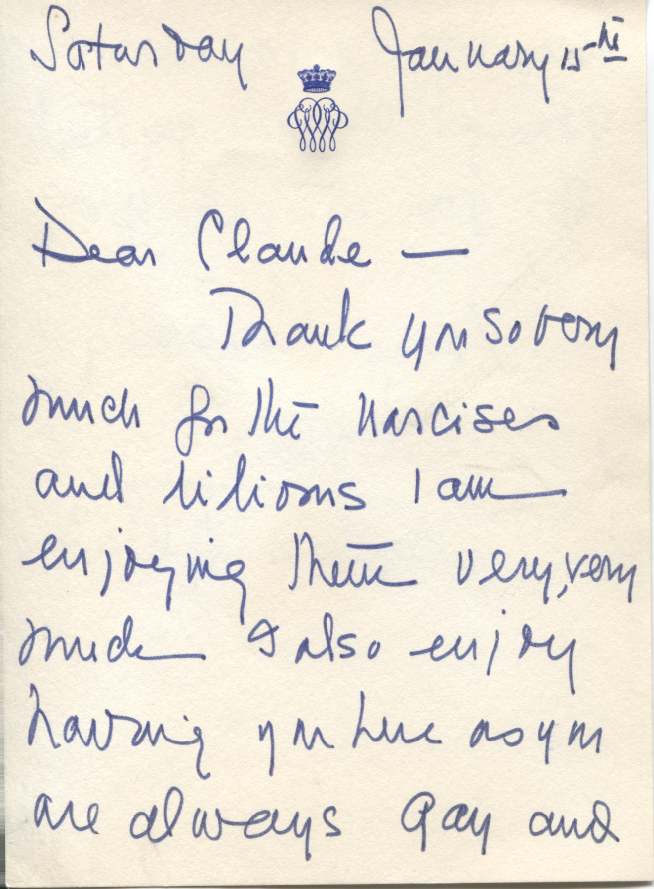 WINDSOR — Autograph Letter Signed to Dear Claude Roland | Sophie Dupré Autographs