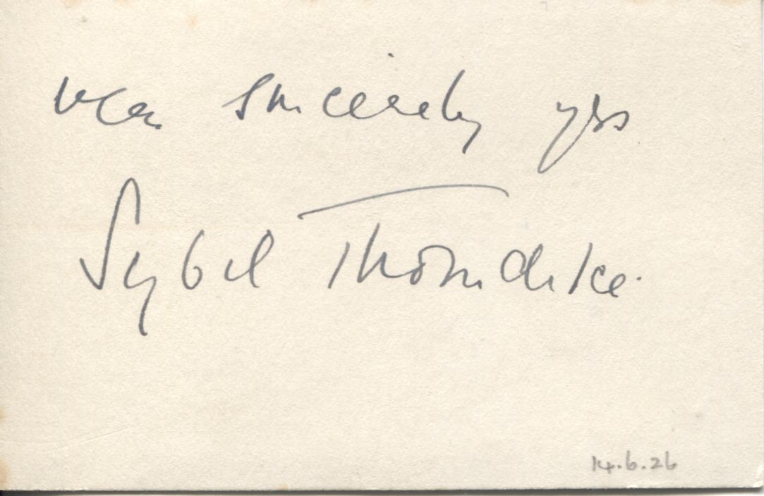 THORNDIKE — Fine signature and inscription | Sophie Dupré Autographs
