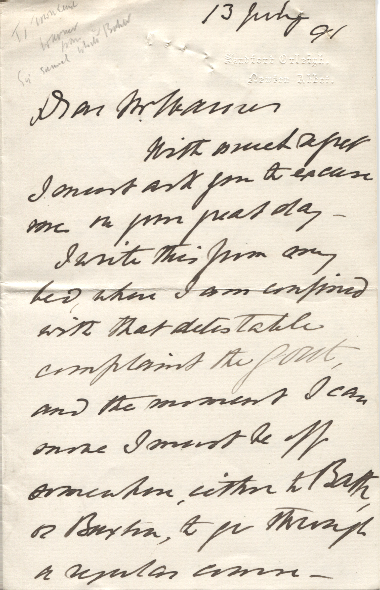 BAKER — Fine Long Autograph Letter Signed to Mr Warner | Sophie Dupré Autographs