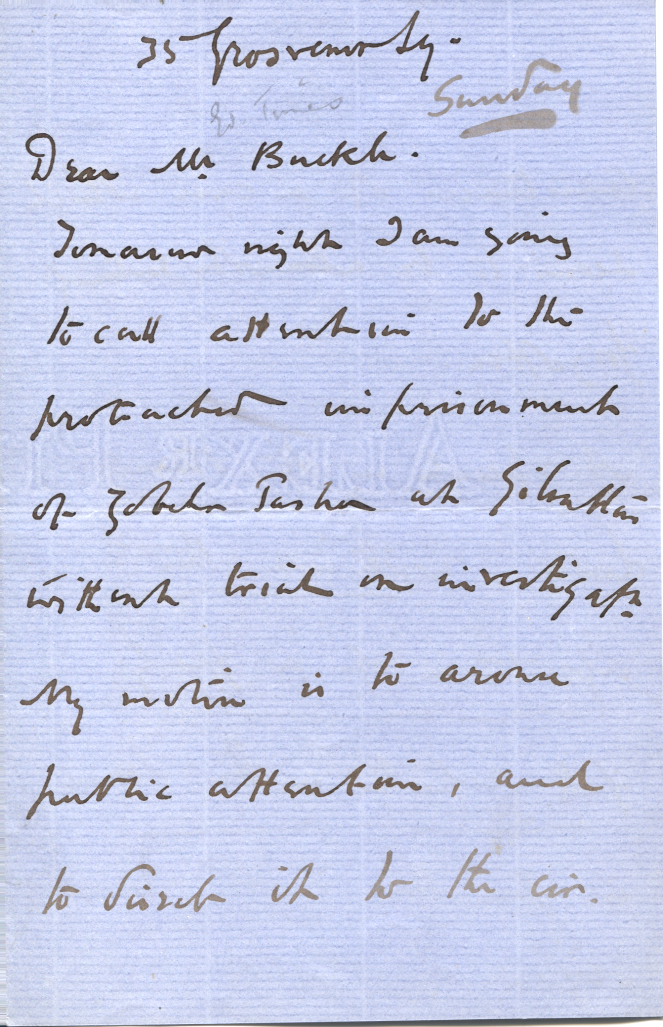 RIBBLESDALE — Autograph Letter Signed to Mr BUCKLE | Sophie Dupré Autographs