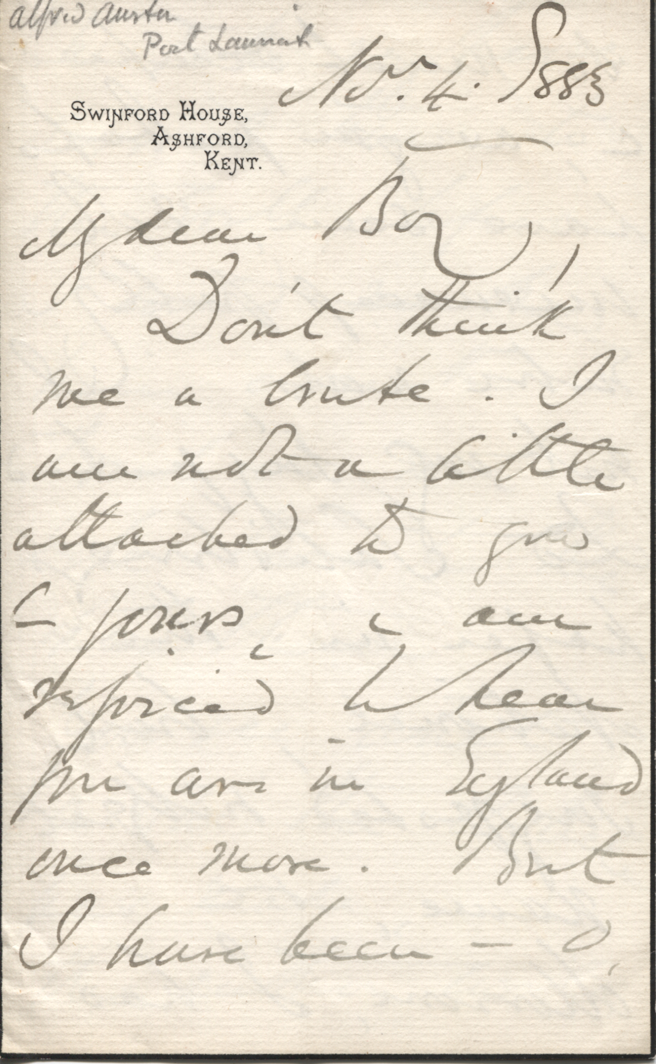AUSTIN — Charming Friendly Autograph Letter Signed to My dear Boz | Sophie Dupré Autographs