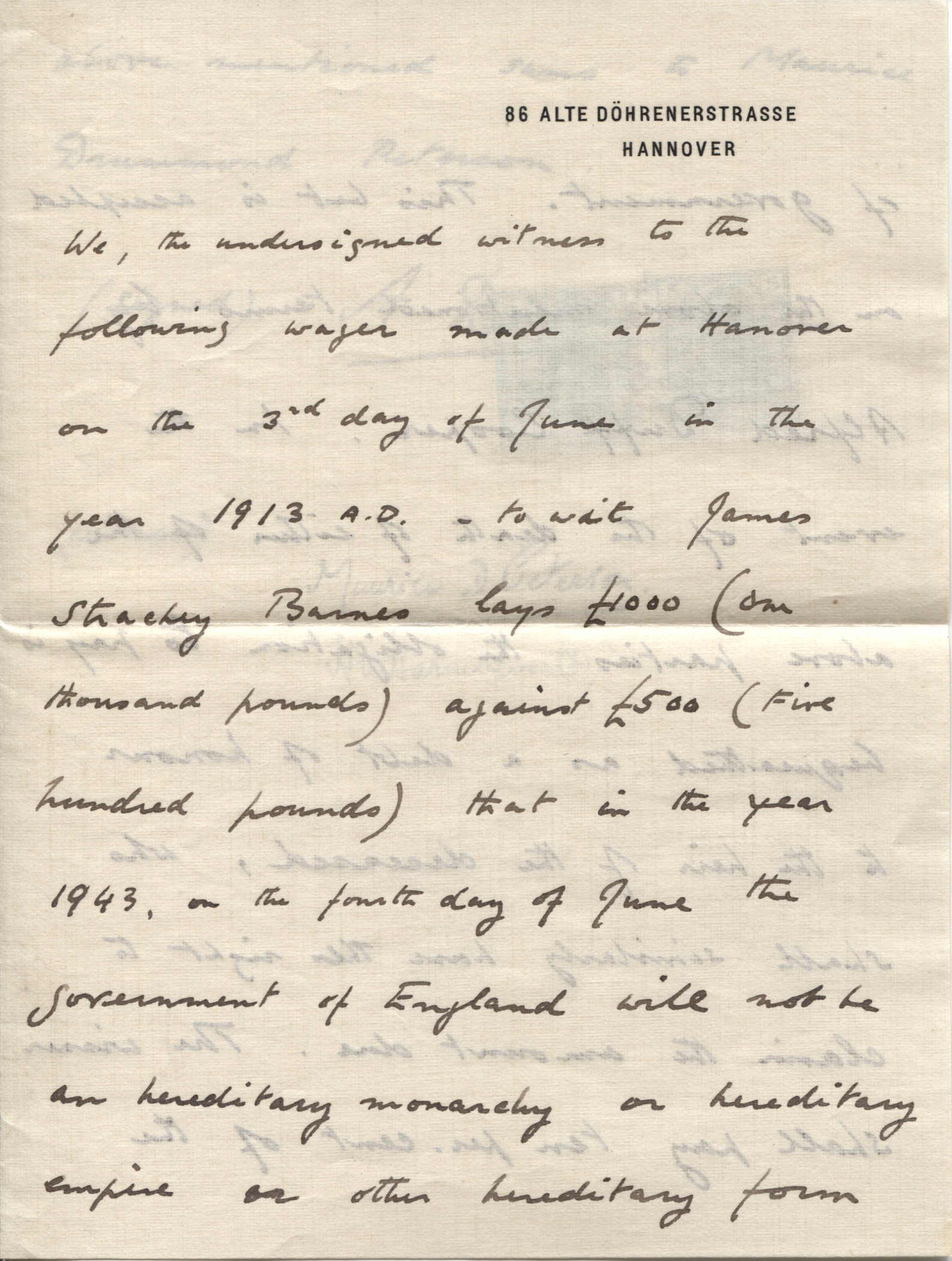 COOPER — Autograph Document signed by all three, the first two over a stamp, witnessing a wager | Sophie Dupré Autographs