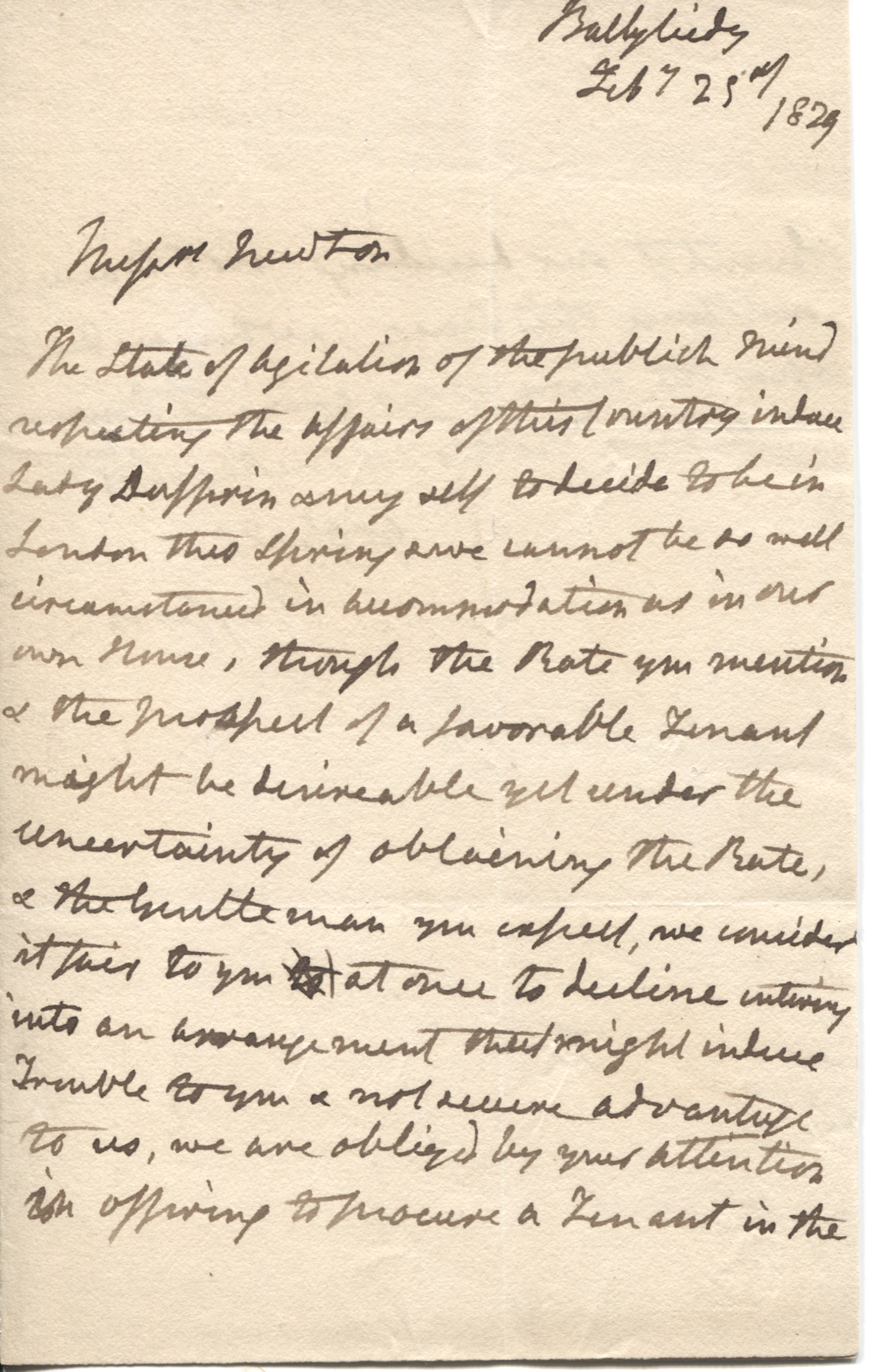 BLACKWOOD — Autograph Letter Signed to Major Newton | Sophie Dupré Autographs