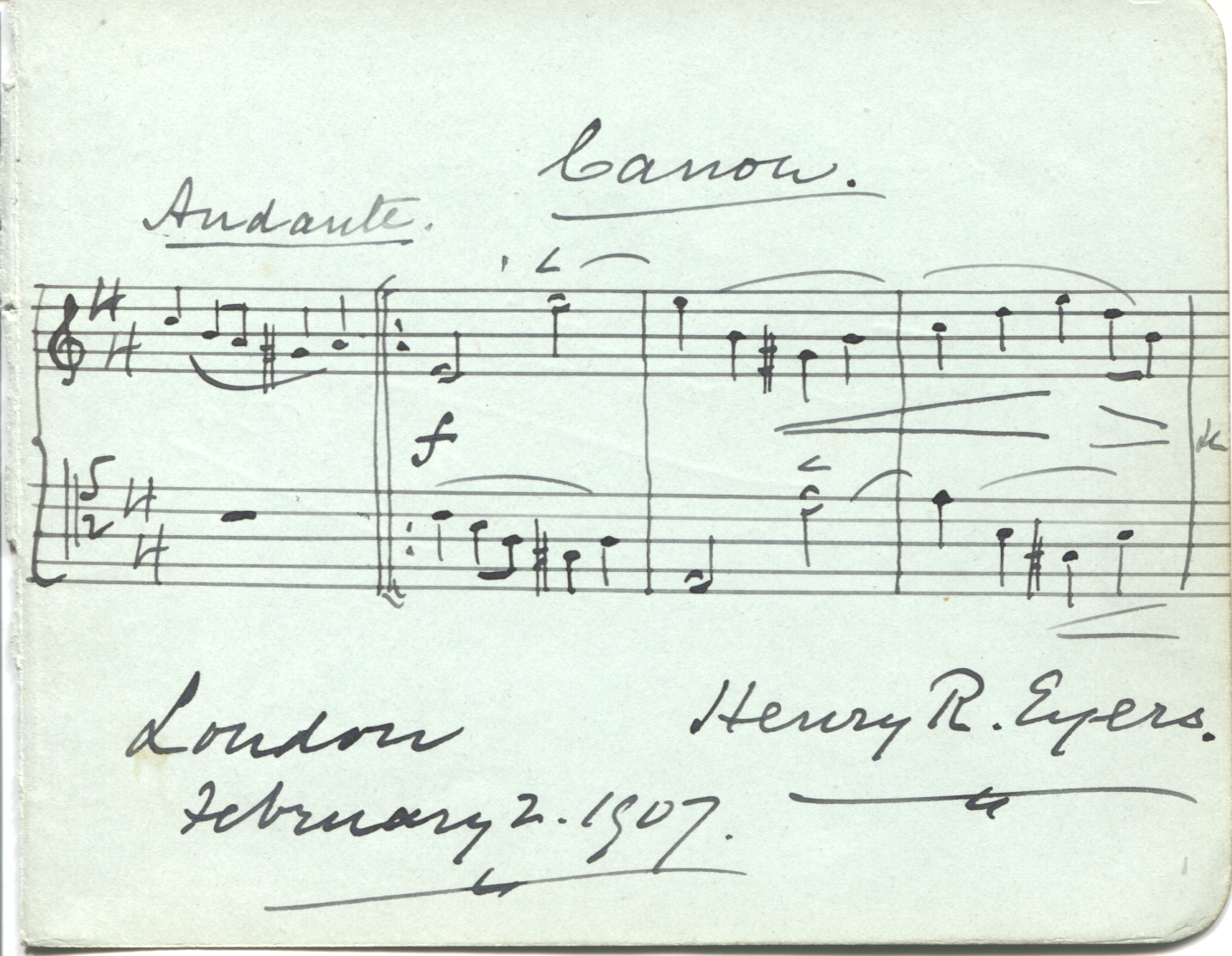 EYERS — Autograph Musical Quotation Signed | Sophie Dupré Autographs