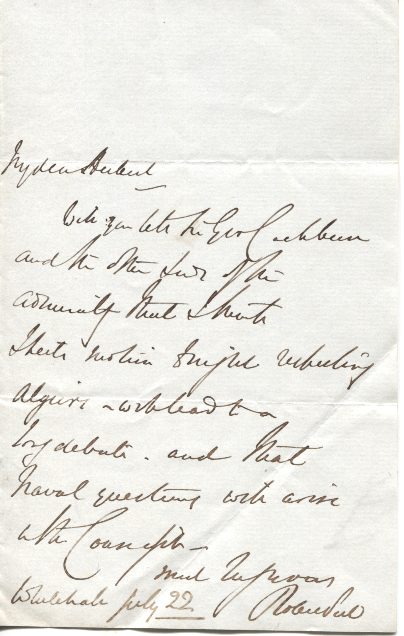 PEEL — Fine Autograph Letter Signed to &ldquo;My dear Hubert&rdquo; | Sophie Dupré Autographs