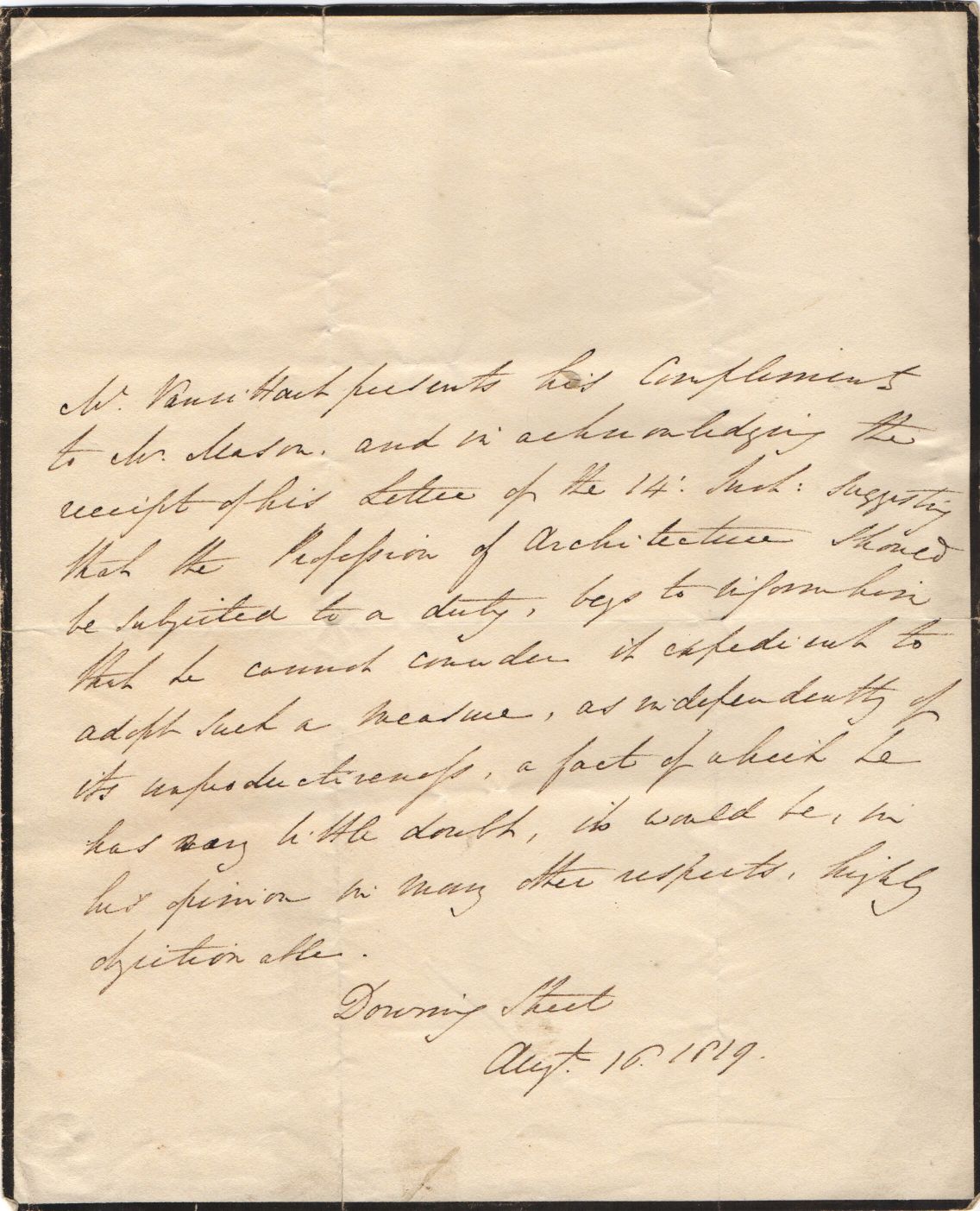 BEXLEY — Autograph Letter in the third person to Thomas B. Mason, of Clement's Inn, | Sophie Dupré Autographs