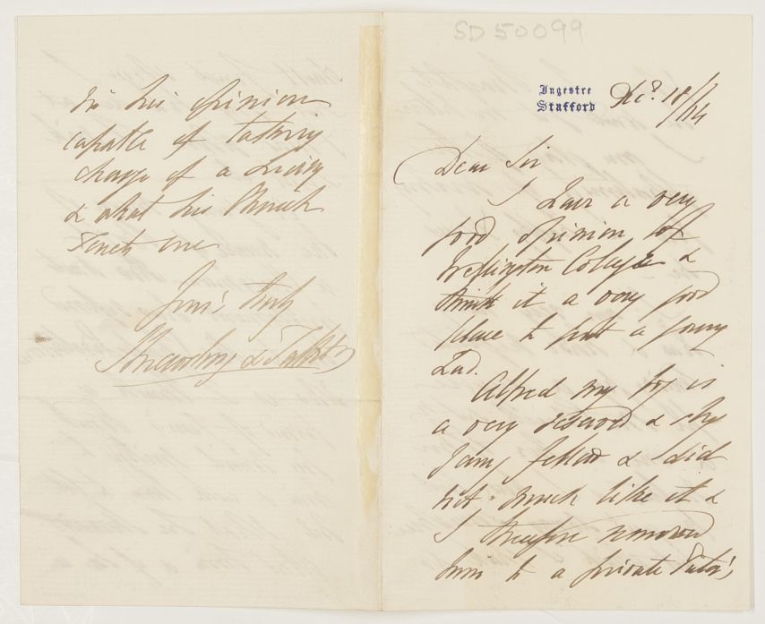 SHREWSBURY — Autograph Letter Signed to 'Dear Sir', | Sophie Dupré Autographs