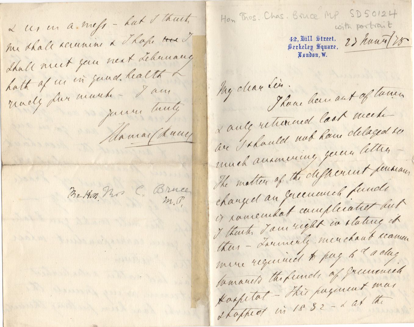 BRUCE — Autograph Letter Signed to 'My dear Sir', | Sophie Dupré Autographs