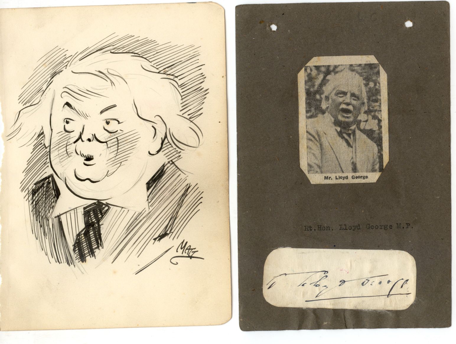 LLOYD-GEORGE — Signature on piece, with a magazine photo, | Sophie Dupré Autographs